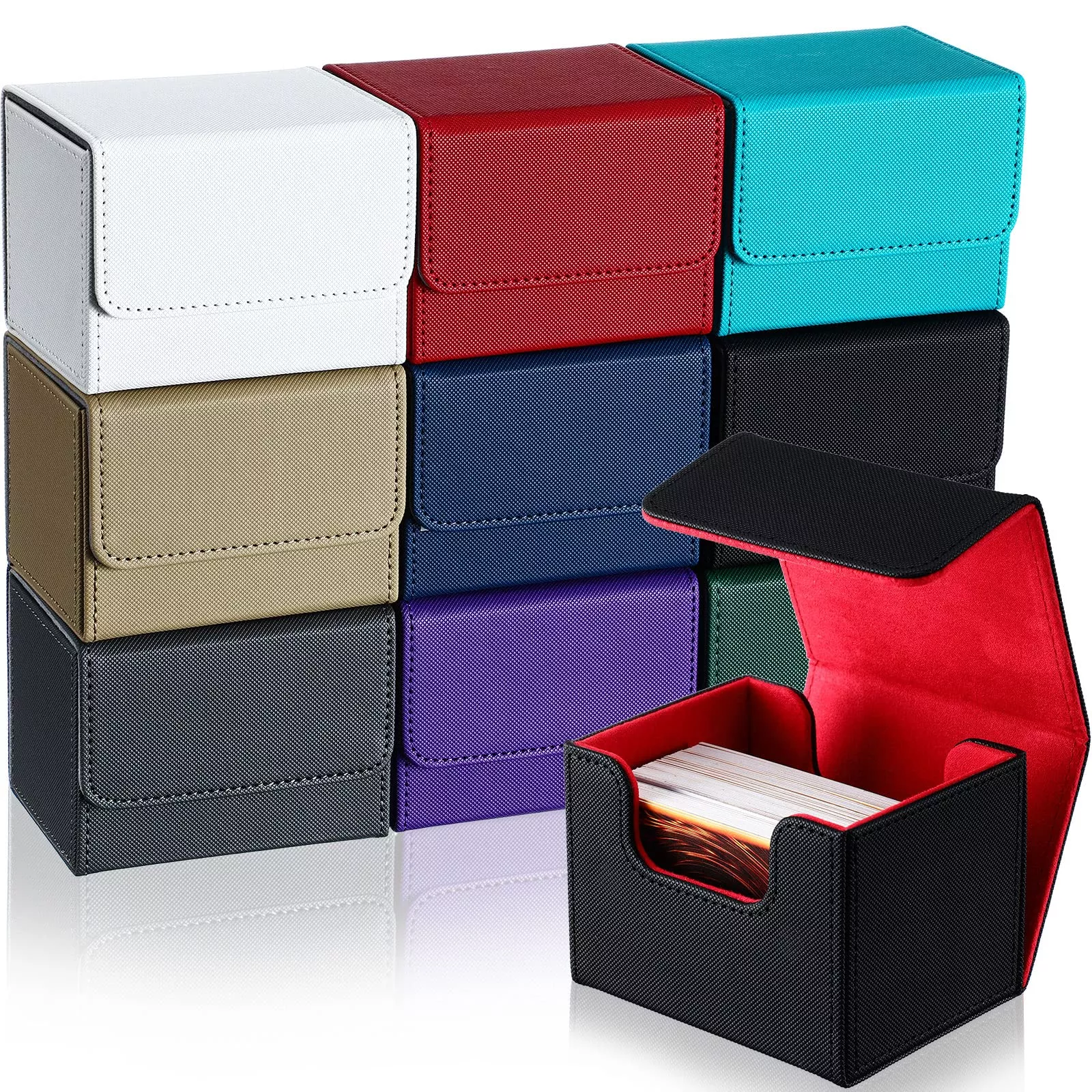 Vicenpal Card Deck Box Case 10 Colors PU Leather 4.13x3.