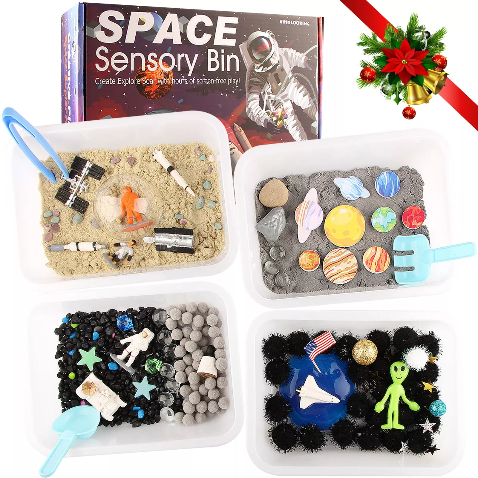 VMNlooking Galaxy Sensory Bin for Kids - 10" W, Space Theme