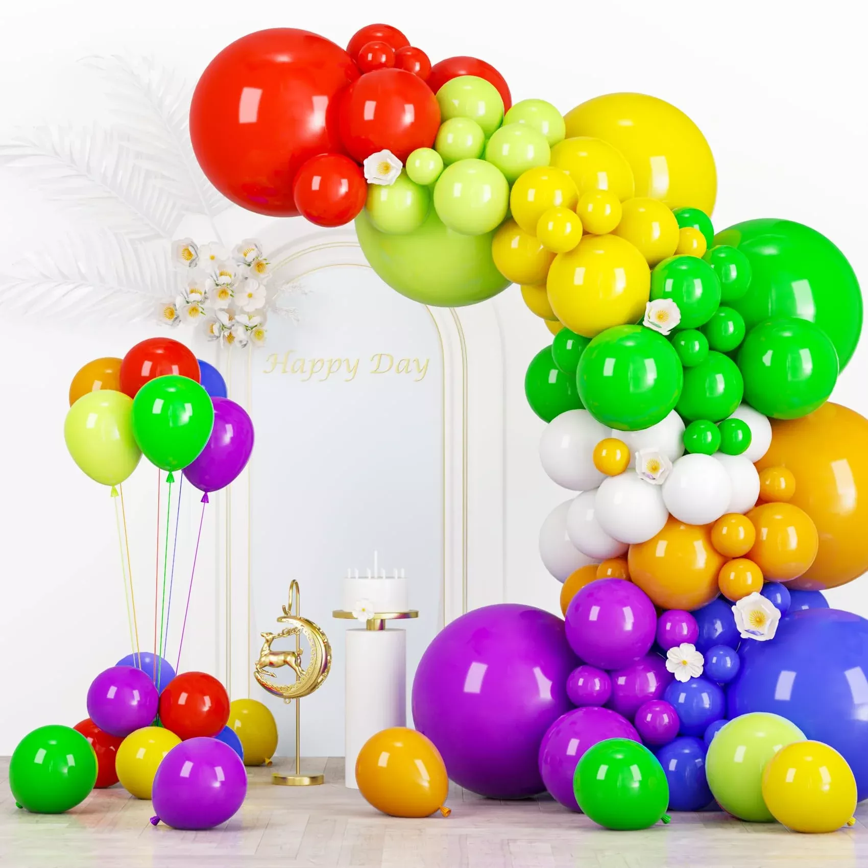 Voircoloria 133pcs Balloon Set for Party Decorations, 5/10/18inch