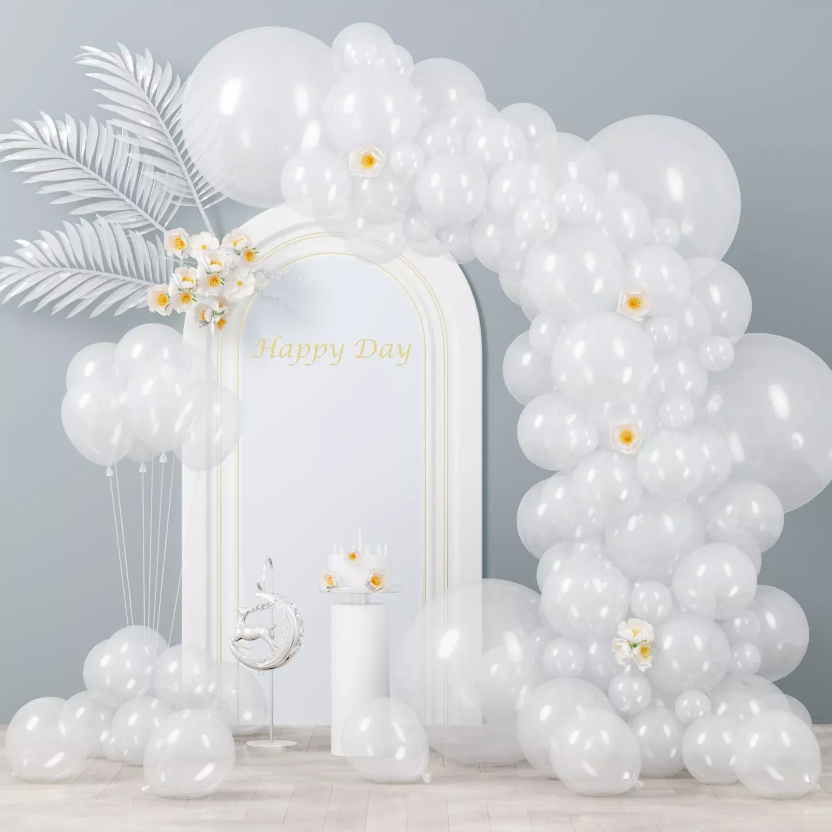 Voircoloria Clear Balloon Set - 130pcs, 5/10/12/18