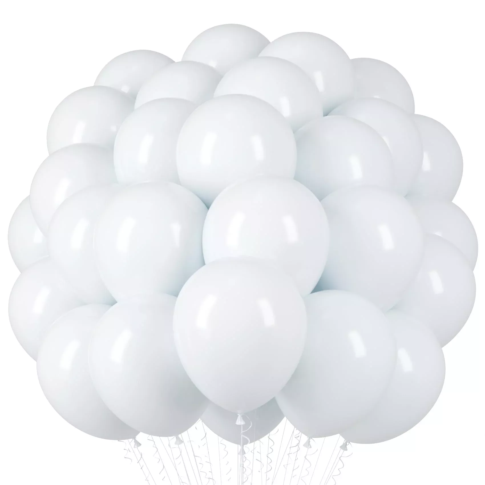 Voircoloria White Latex Balloons 12 Inch 66 Pack for Party Decorations