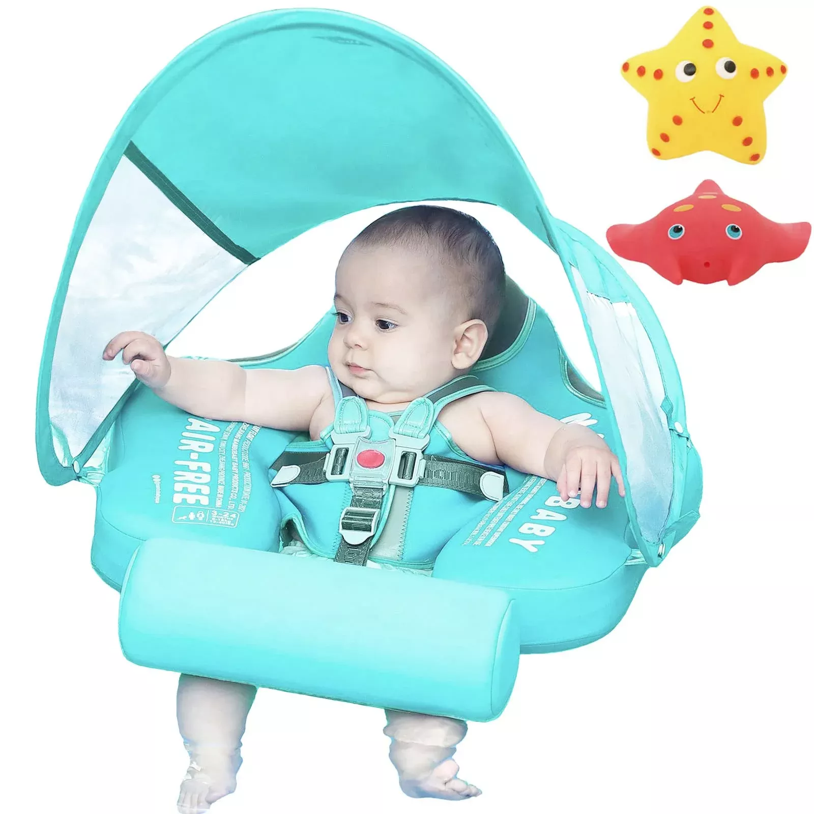 VQ-Ant Baby Pool Float with Canopy, Medium, GreenC, Detachable Tail
