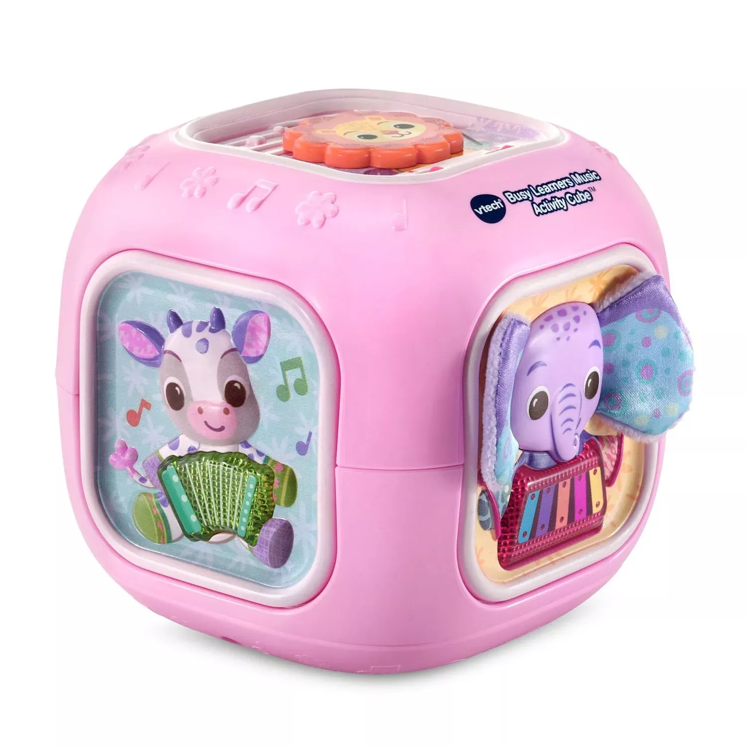 VTech Busy Learners Music Activity Cube, Pink, 4.7" x 4