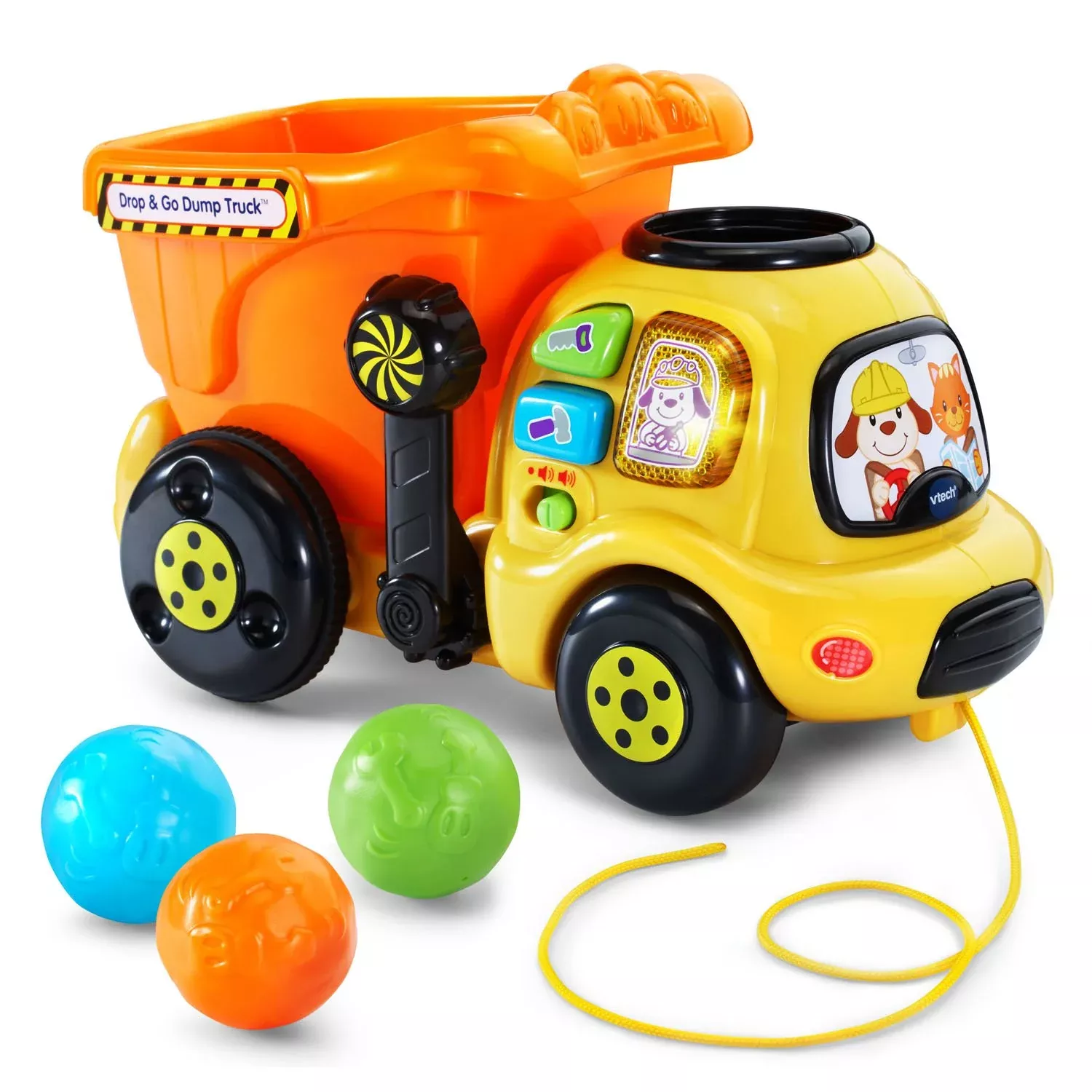 VTech Drop and Go Dump Truck Toy for Toddlers, Orange, 9.9
