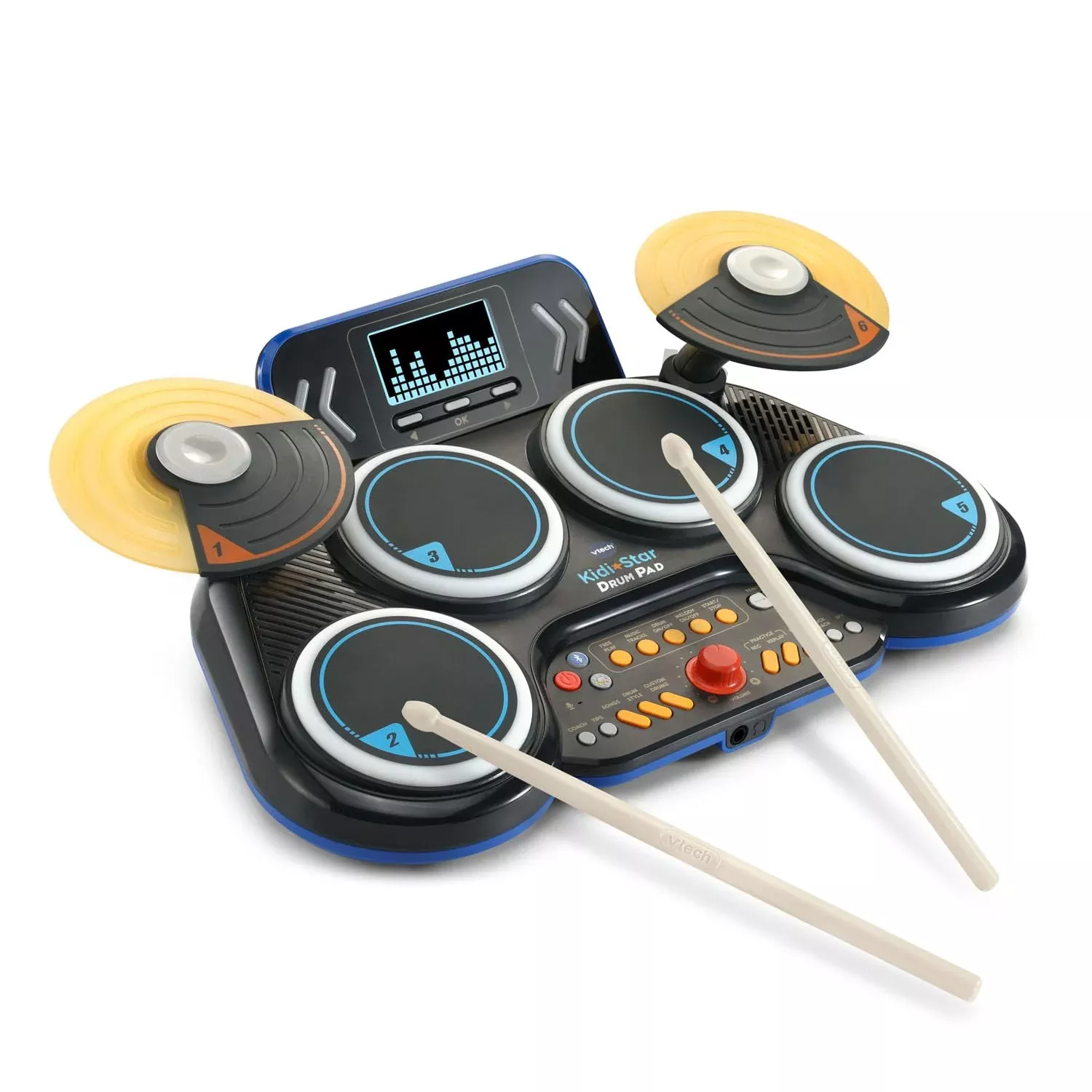 VTech Electronic Drum Set for Kids, 20 Styles, Black, Small