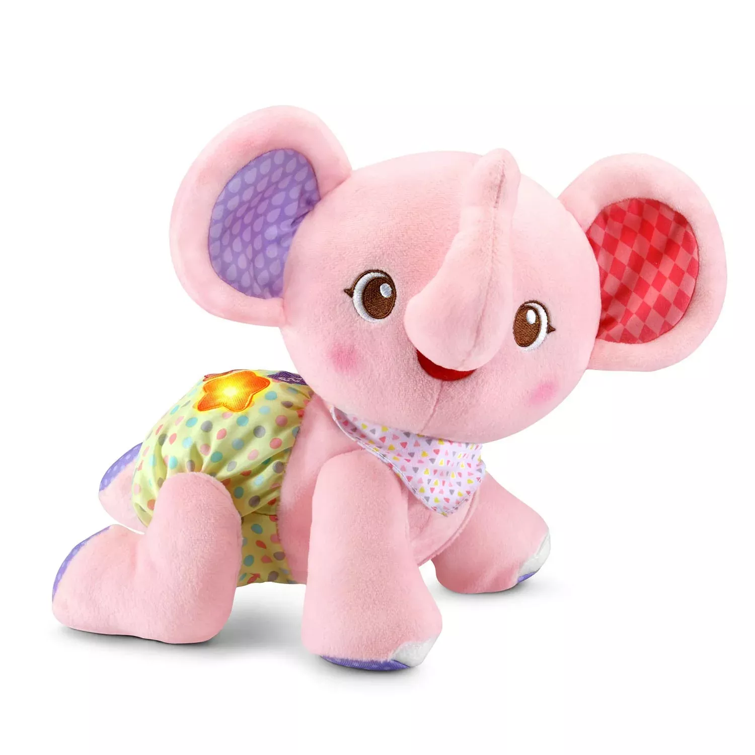VTech Explore and Crawl Elephant Plush Toy, Pink, Baby Size, 6+ Months