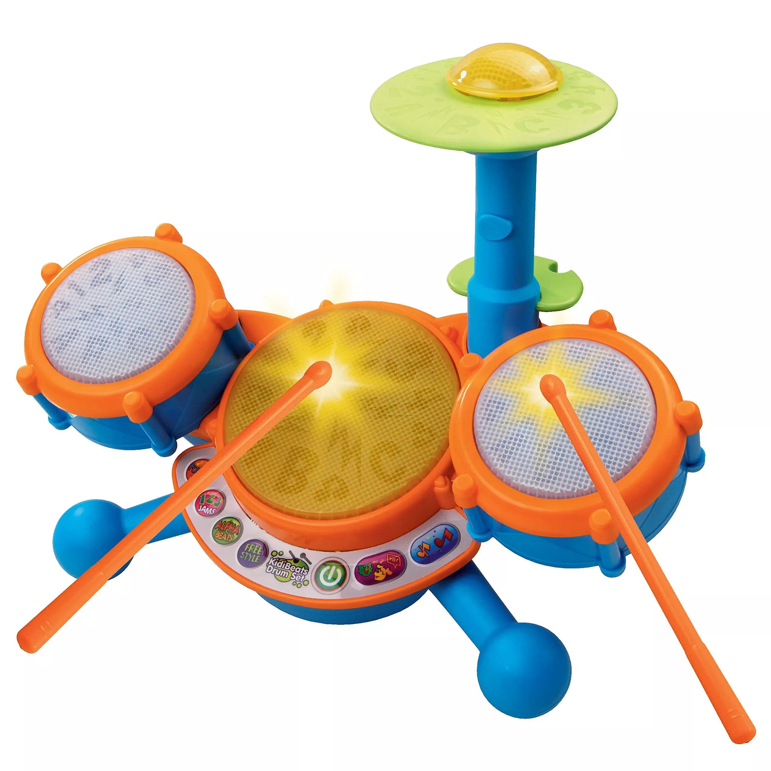 VTech KidiBeats Drum Set for Toddlers, Orange, 12.1
