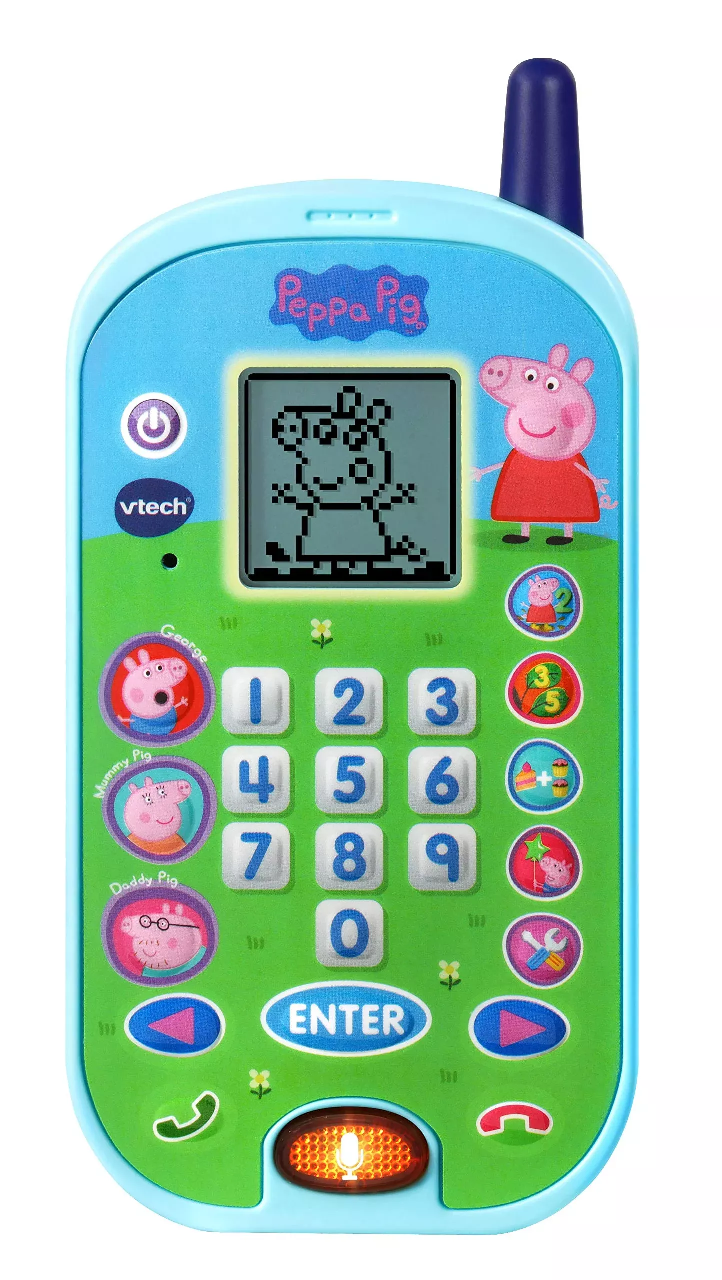 VTech Peppa Pig Let's Chat Learning Phone, Blue, 6.7" x