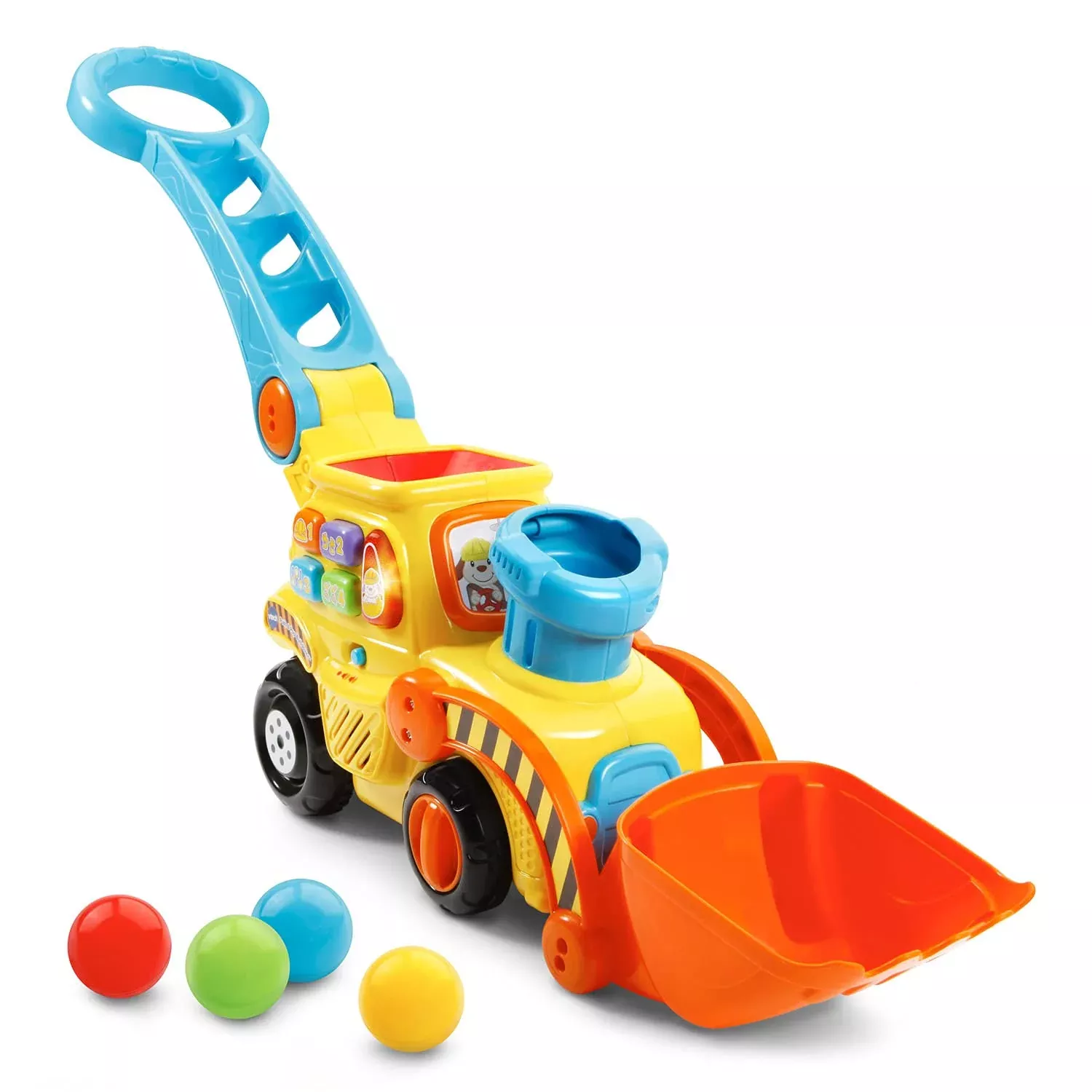 VTech Pop-a-Balls Push & Pop Bulldozer, Yellow, 6.2