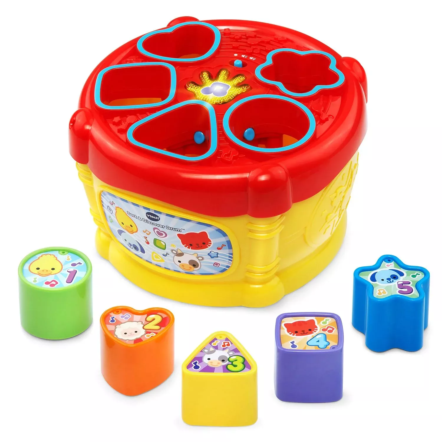 VTech Sort and Discover Drum Toy for Ages 6-36 Months, Yellow