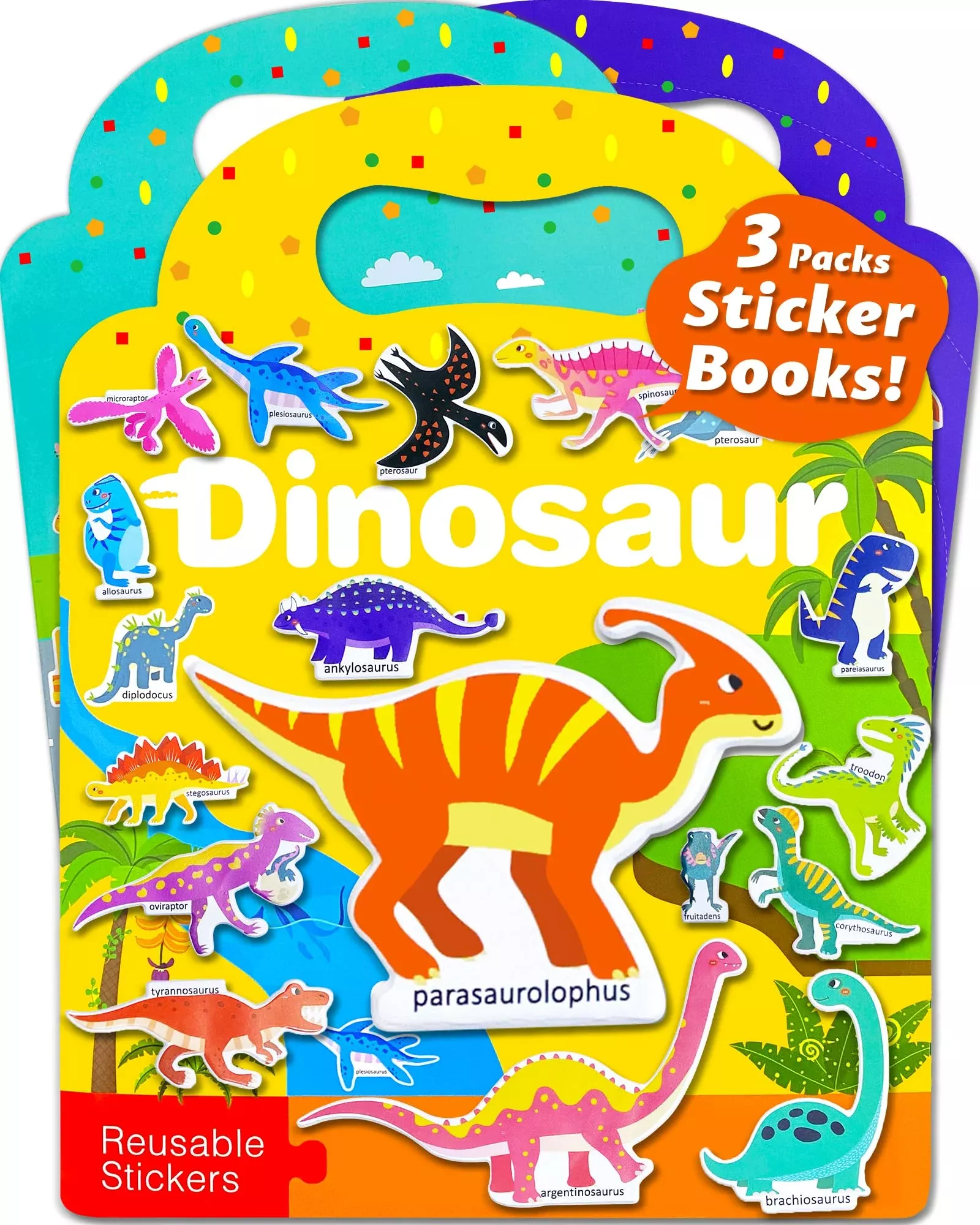 Walenced Reusable Sticker Book for Toddlers - 94 Multicolor Stickers