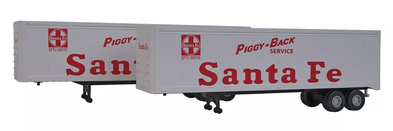 Walthers SceneMaster 949-2314 HO Scale 40' Trailer Santa Fe (2 Pack)