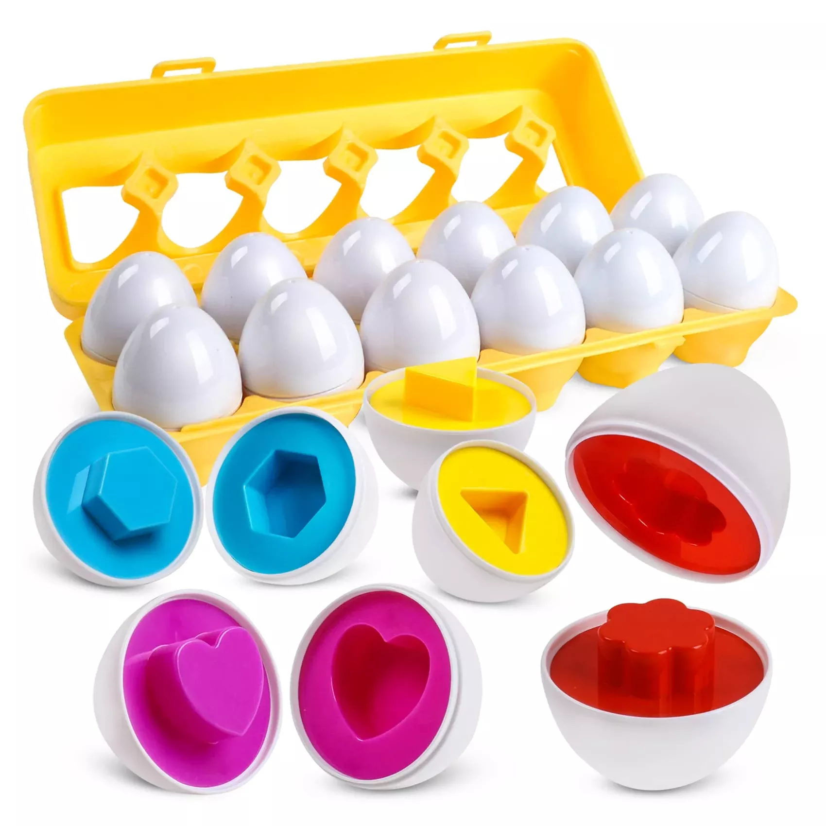 WANTKA Montessori Matching Eggs Toy Set - Multicolor, Medium Size