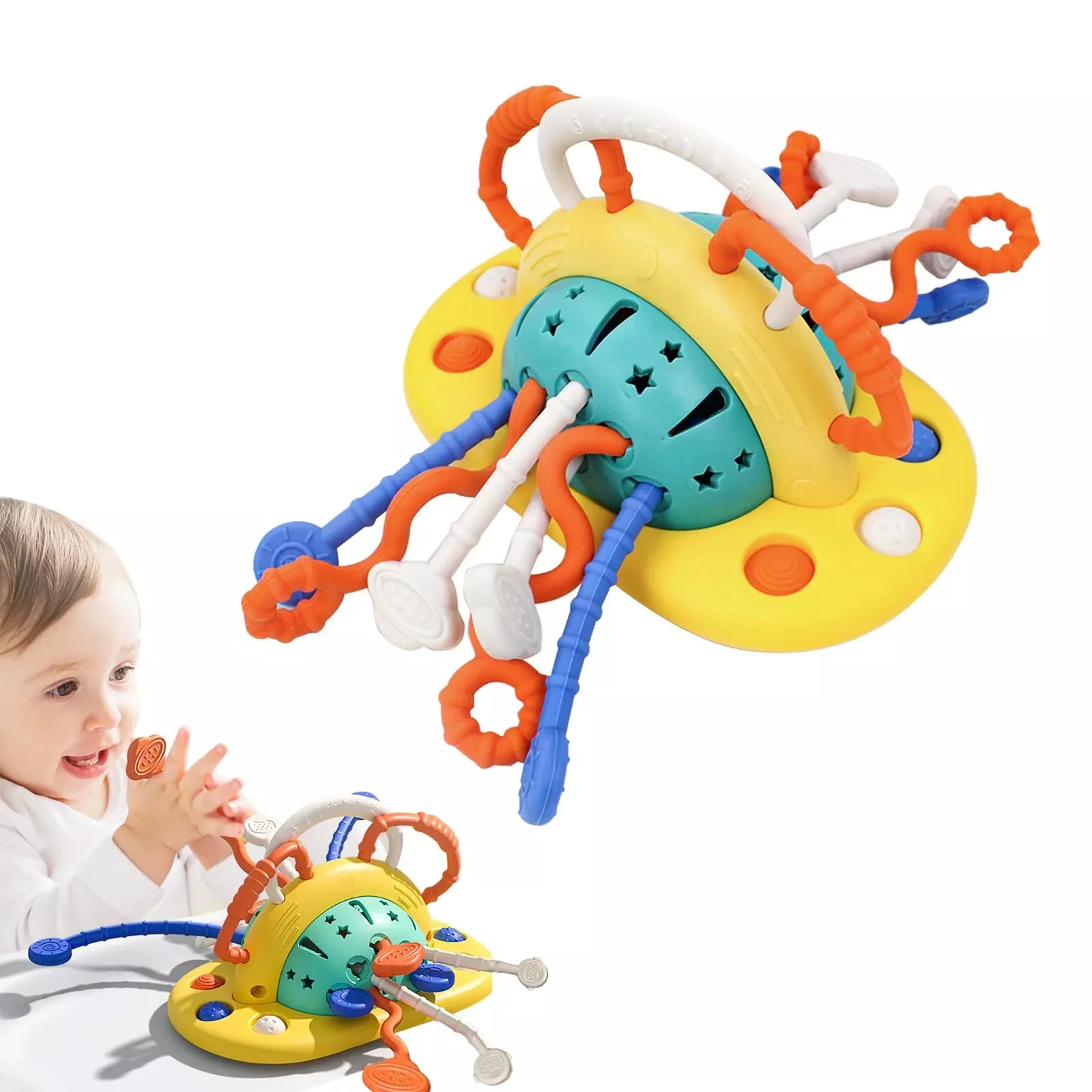 Warm Feather Montessori Suction Toy for High Chairs, Multicolored, Medium