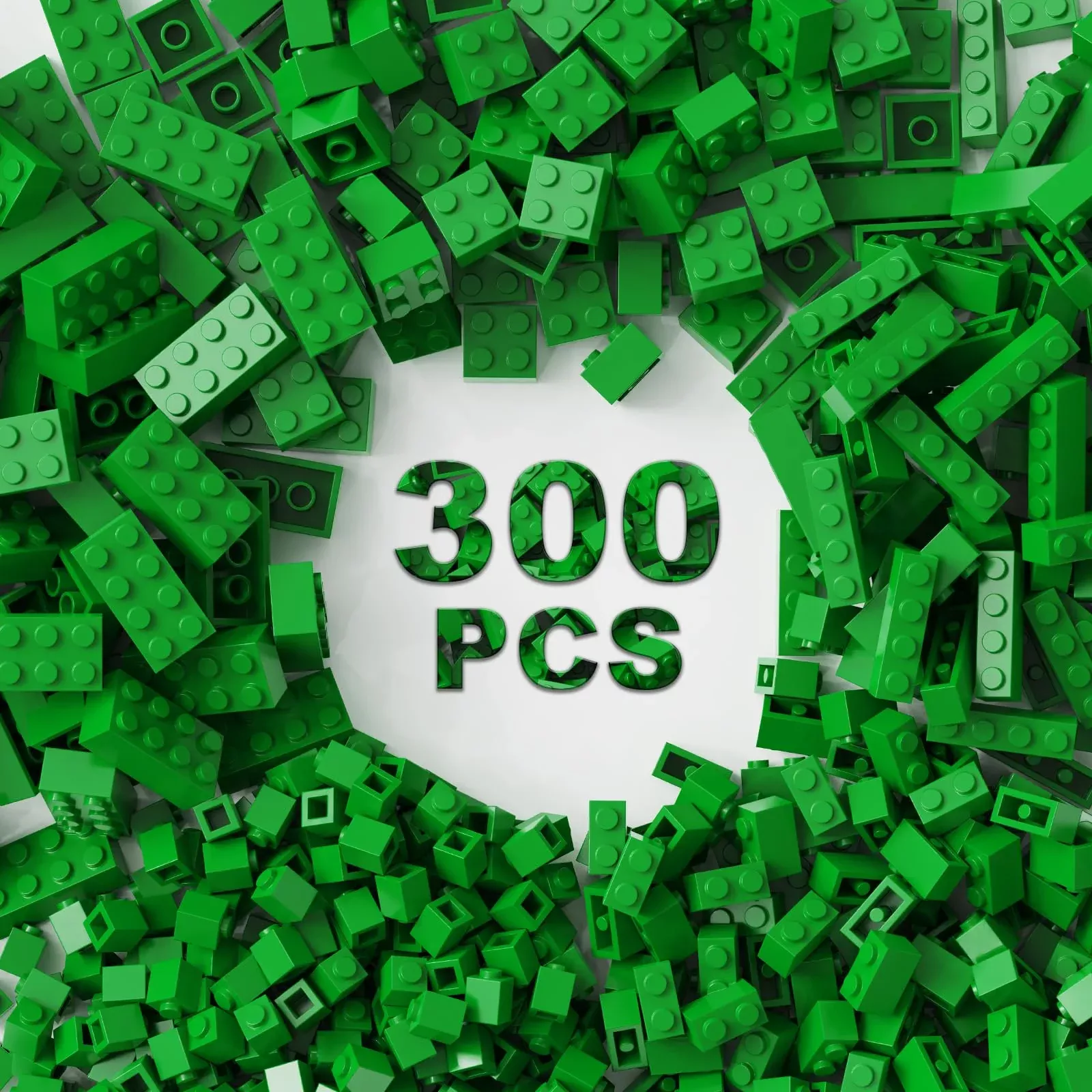 Webrick 300 Pcs Classic Building Bricks, Green Bulk Bricks,Compatible
