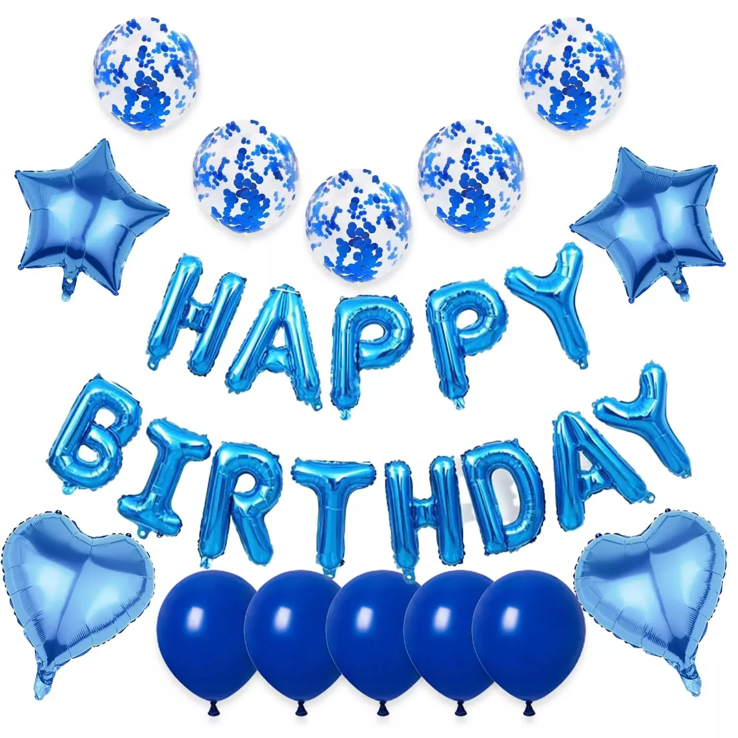 WEIKA Happy Birthday Balloon Kit Black 16" 18" 12" Durable Material