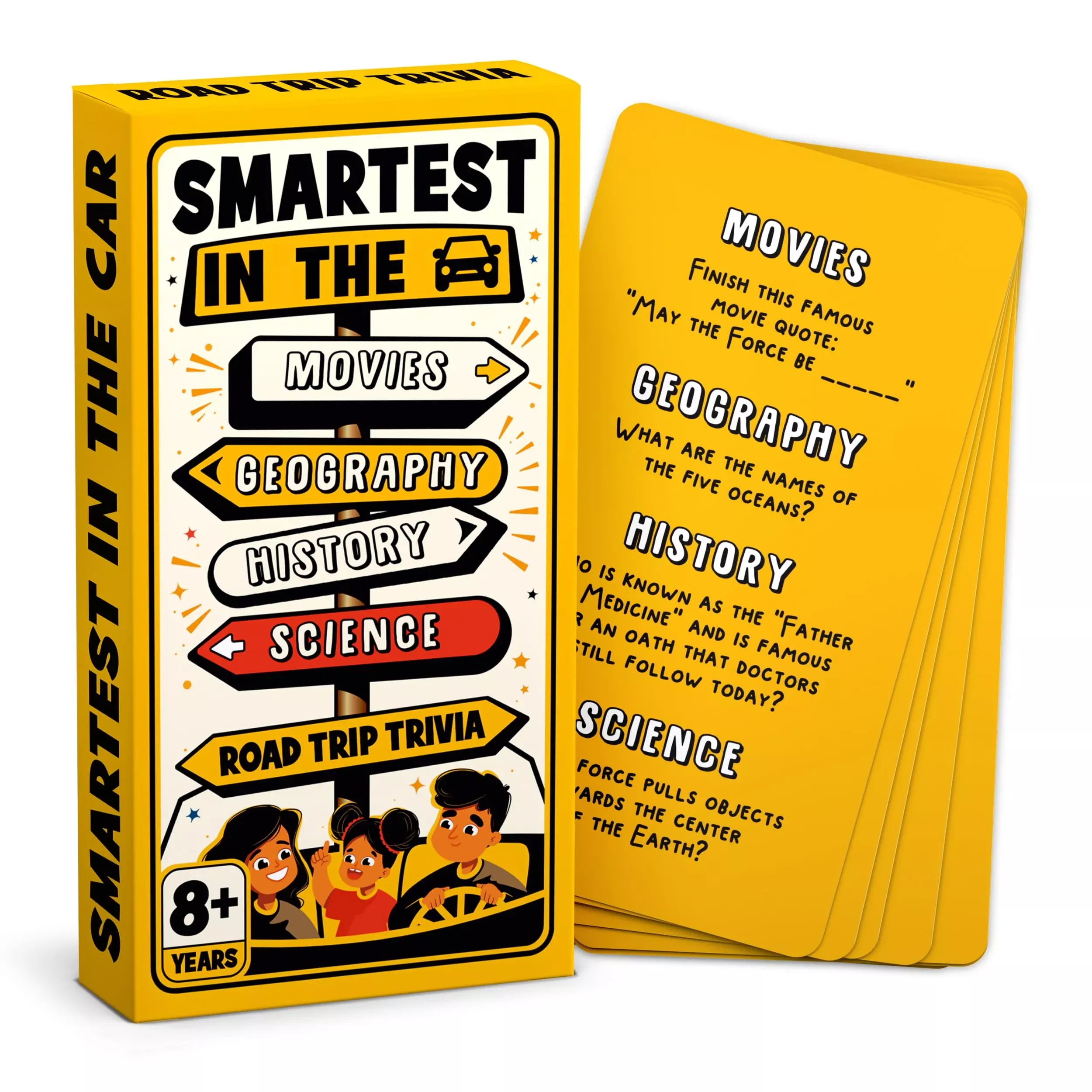 WELL BALANCED Smartest in the Car Trivia Game for Road Trips 5.5"x