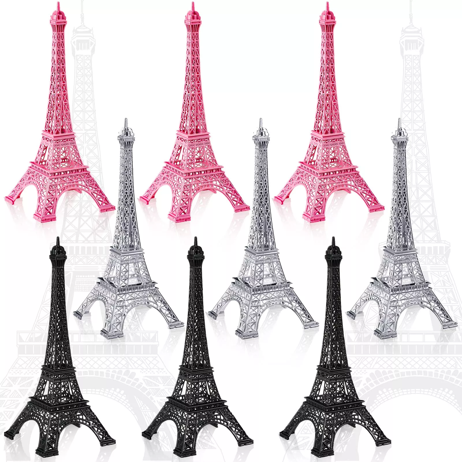 Wesiti Eiffel Tower Statue Decor - Metal Collectible Figurine, 7'', Pi