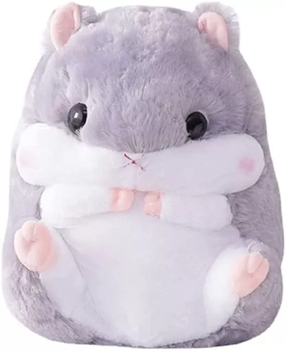 Wgxzyq Hamster Plush Pillow 15.6in Grey Soft Cuddly Stuff
