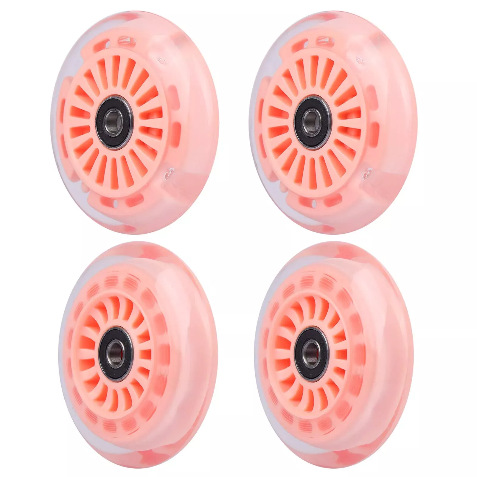 WHEELGOO Roller Skate Wheels, Large, Orange Pink, Premium Polyurethane