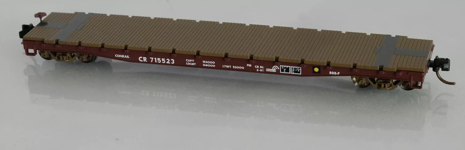 Wheels of Time 50186 N Scale 53'6" General Service Flatcar Conrail CR 6 Pack
