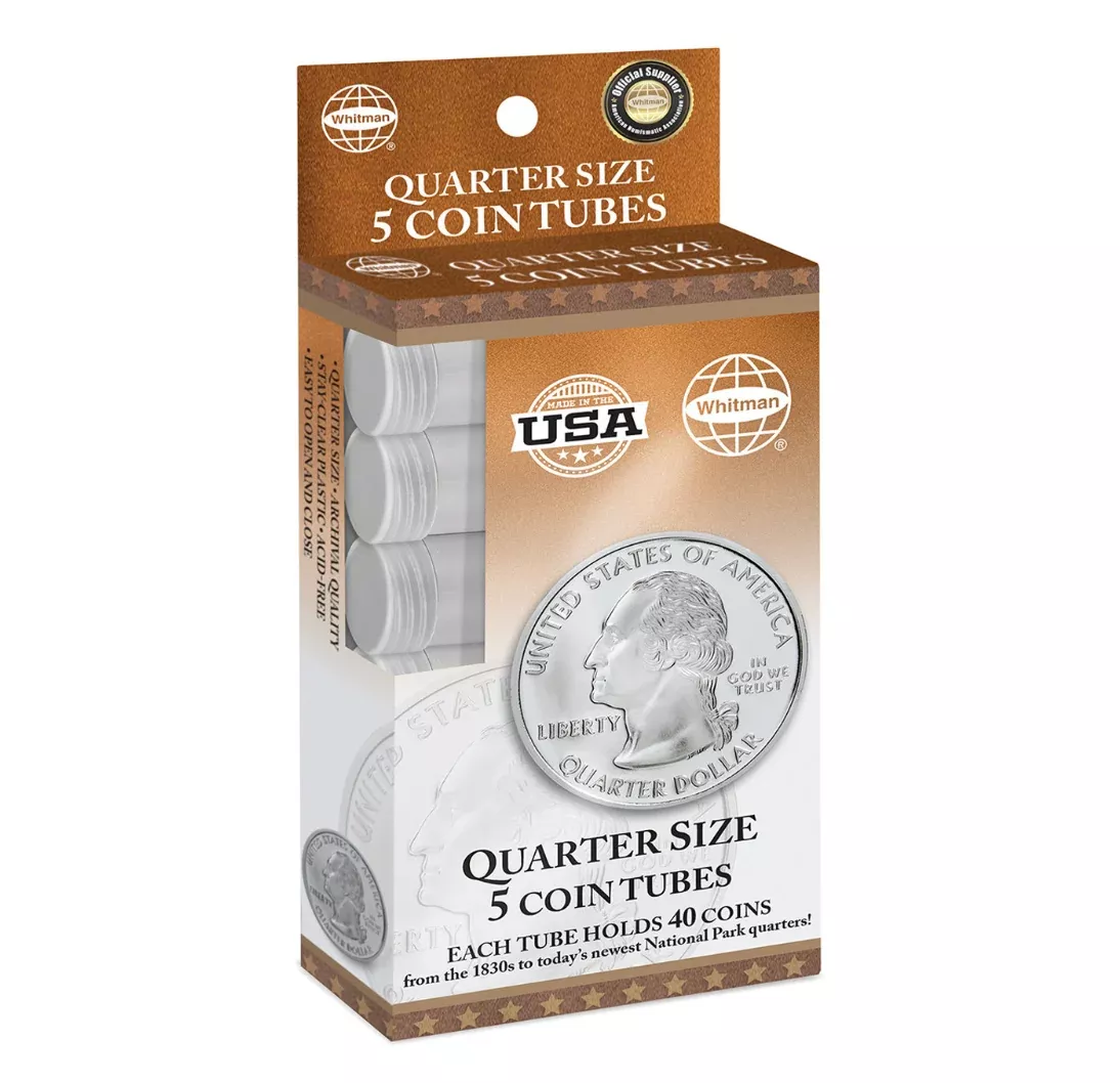 Whitman Publishing 2893 Quarter Coin Tubes (5 Pack)