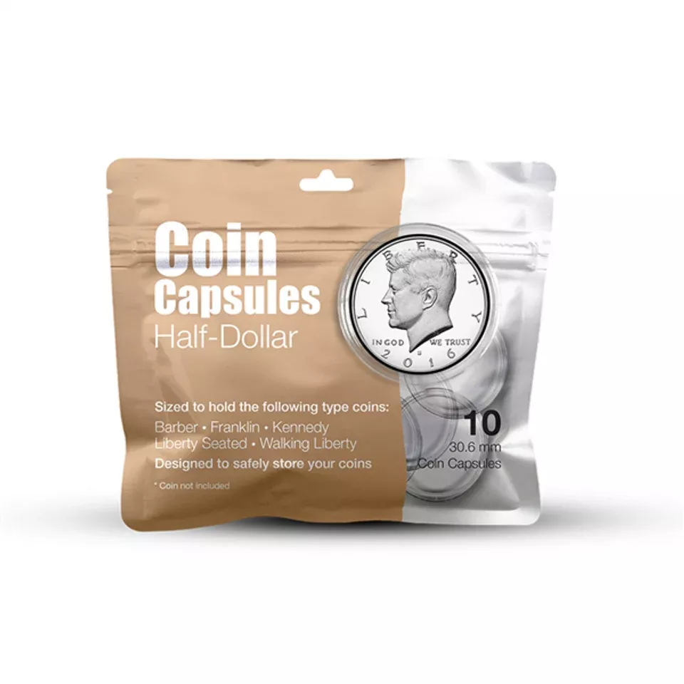 Whitman Publishing 4542 Half Dollar Coin Capsule (10 Pack)