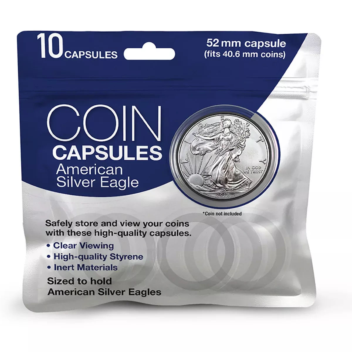 Whitman Publishing 4662 American Silver Eagle Coin Capsule (10 Pack)