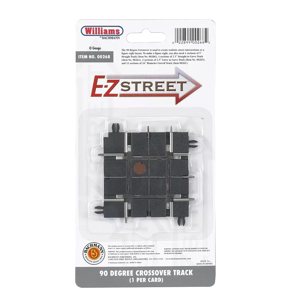 Williams by Bachmann 00268 O Gauge E-Z Street 90 Degree Crossover