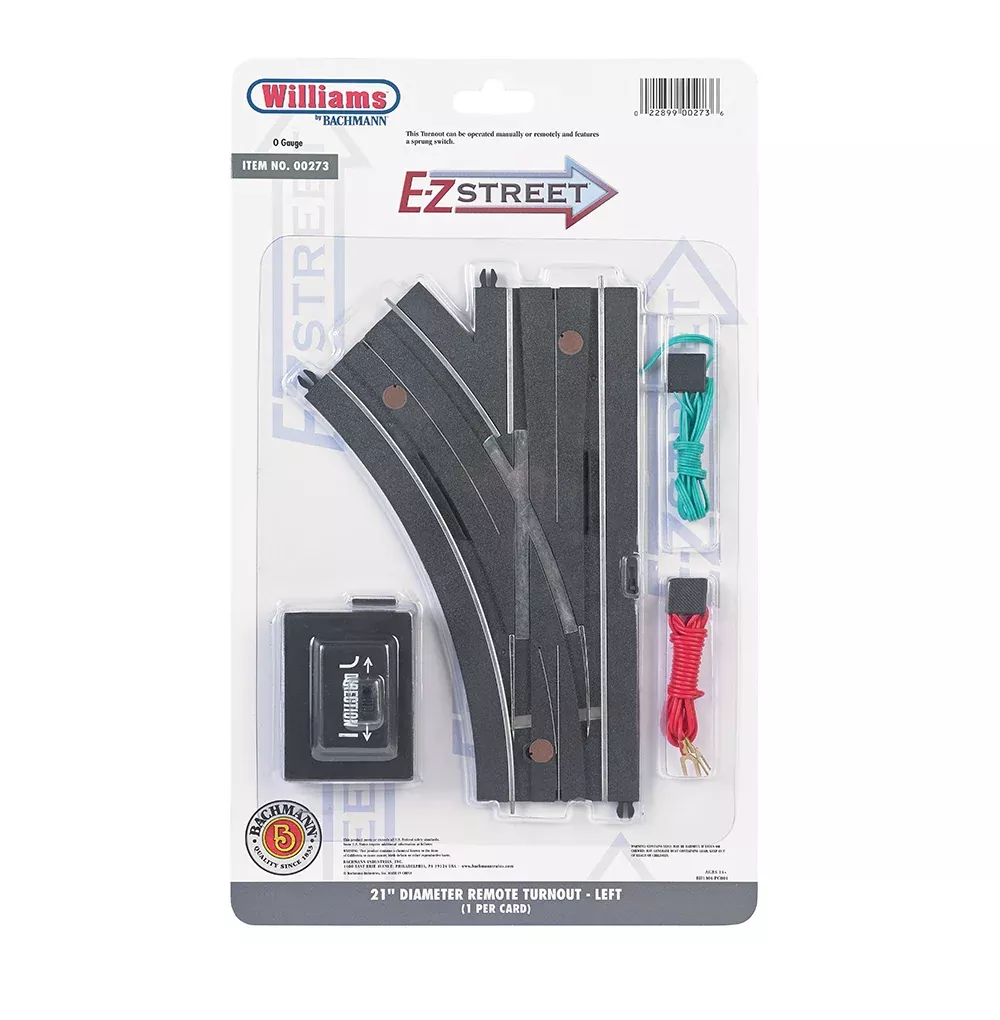 Williams by Bachmann 00273 O Gauge E-Z Street 21" Left Hand Remote Switch