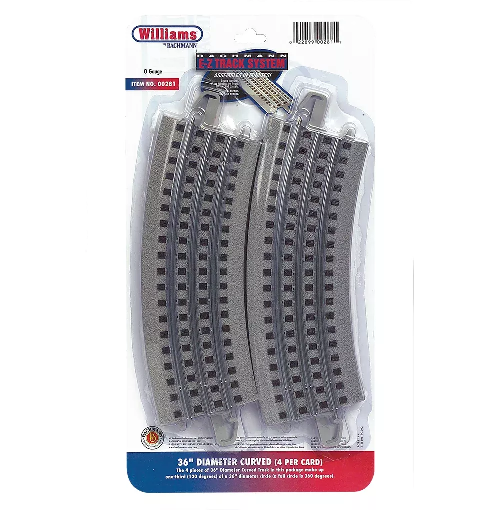 Williams by Bachmann 00281 O Gauge E-Z Track 36" Curve (4 Pack)