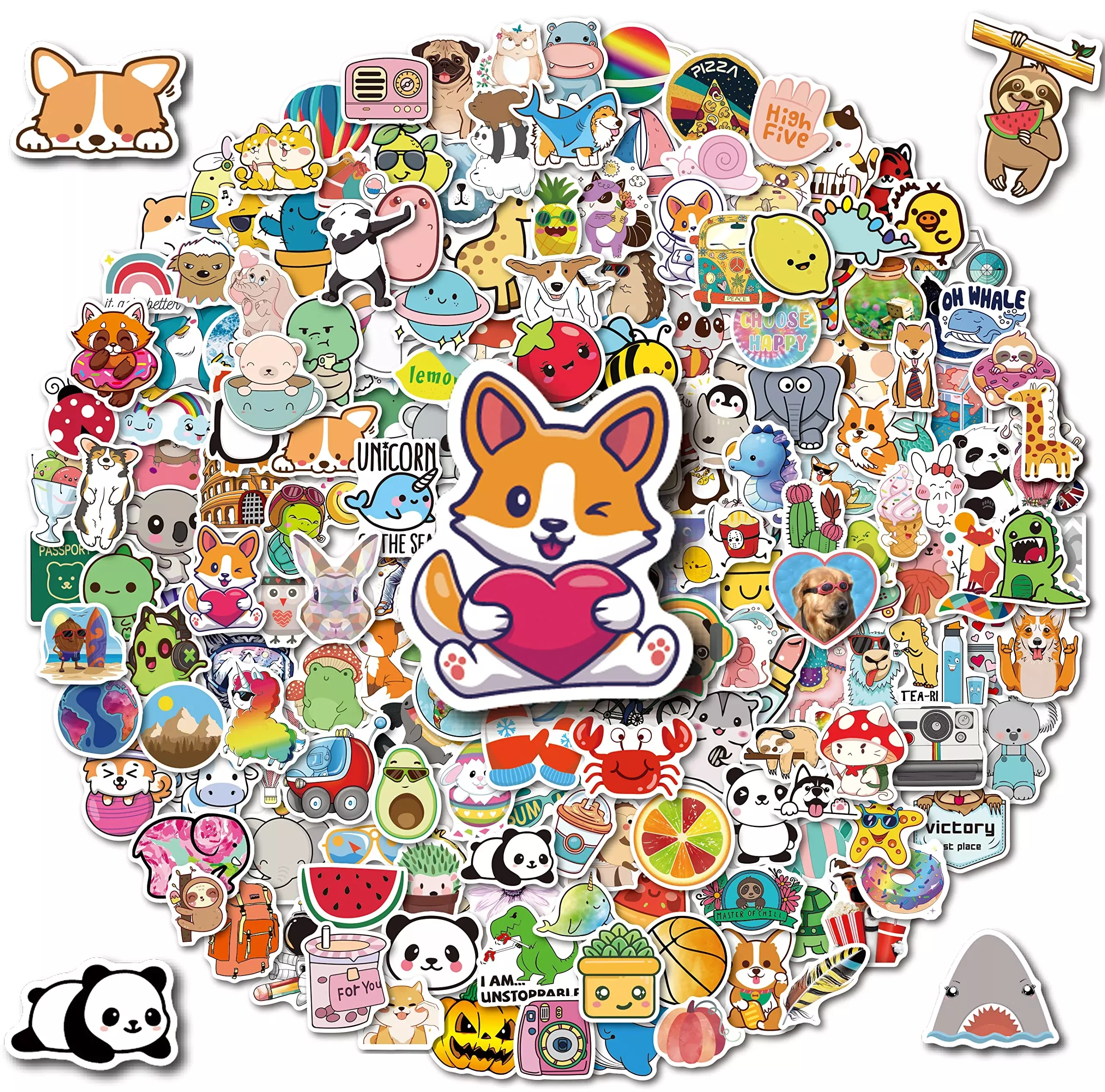 win4pdlay Cute Stickers 200 pcs Waterproof Vinyl for Laptops, 2-
