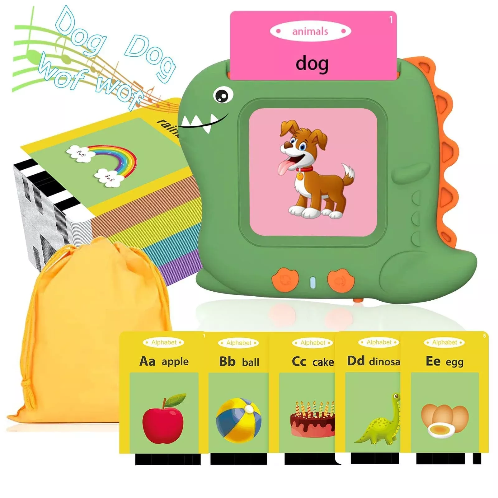 Winbaby Pocket Speech Talking Flash Cards for Toddlers, Green, Medium