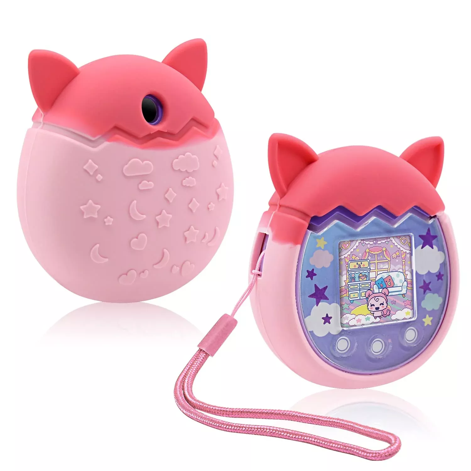 Winceed Silicone Protective Cover for Tamagotchi Pix - Pink, Small