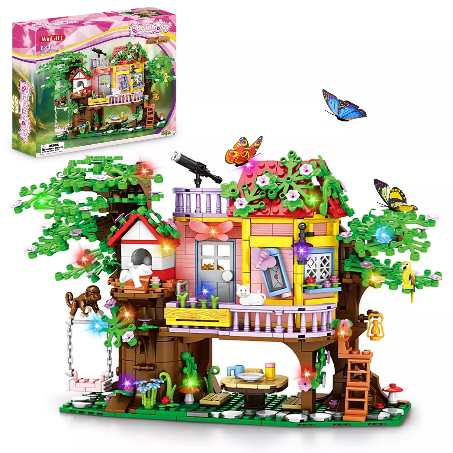 Wingift 840 Piece Tree House Building Sets,Girls Creative Forest House