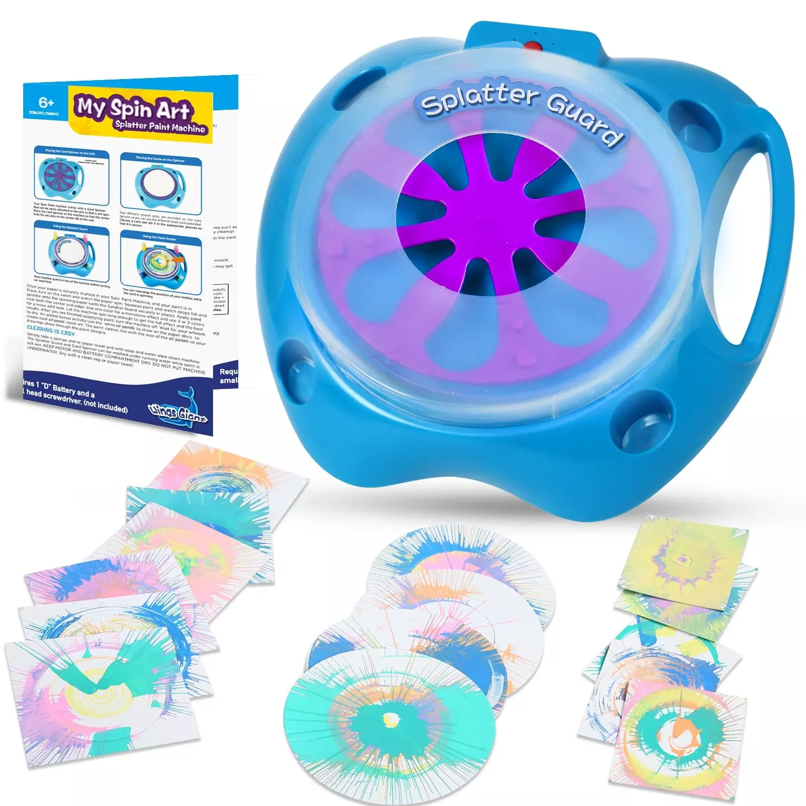 Wings Giant Spin Art Machine Kit - Multicolor 33-Piece Set