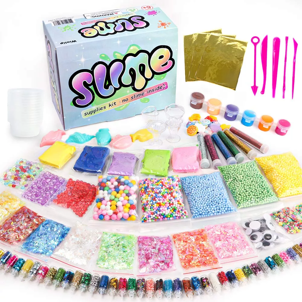 WINLIP Slime Supplies Kit 162 Pack for Kids Girls Clear Medium