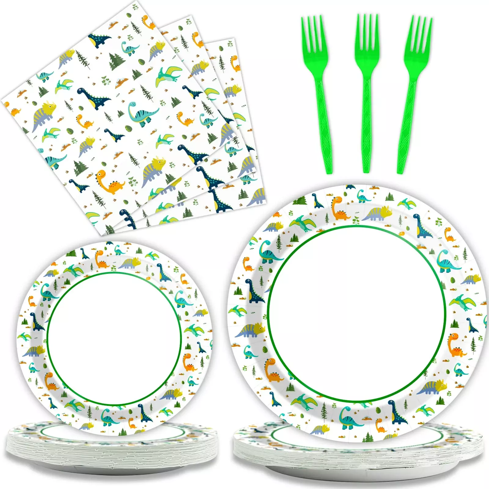 Wiooffen 24-Piece Paper Plate and Napkin Set, Large 9’’