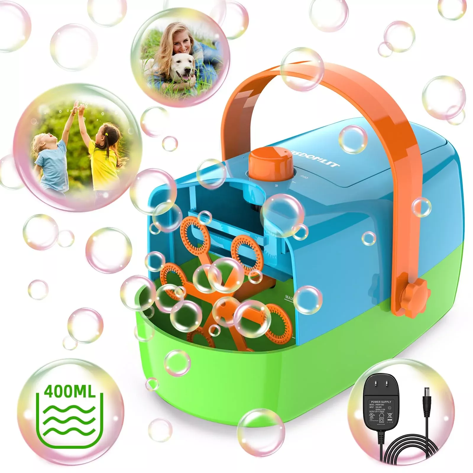 Wisdomlit Bubble Machine, Automatic Bubble Blower, Multi-color, 8000+ B