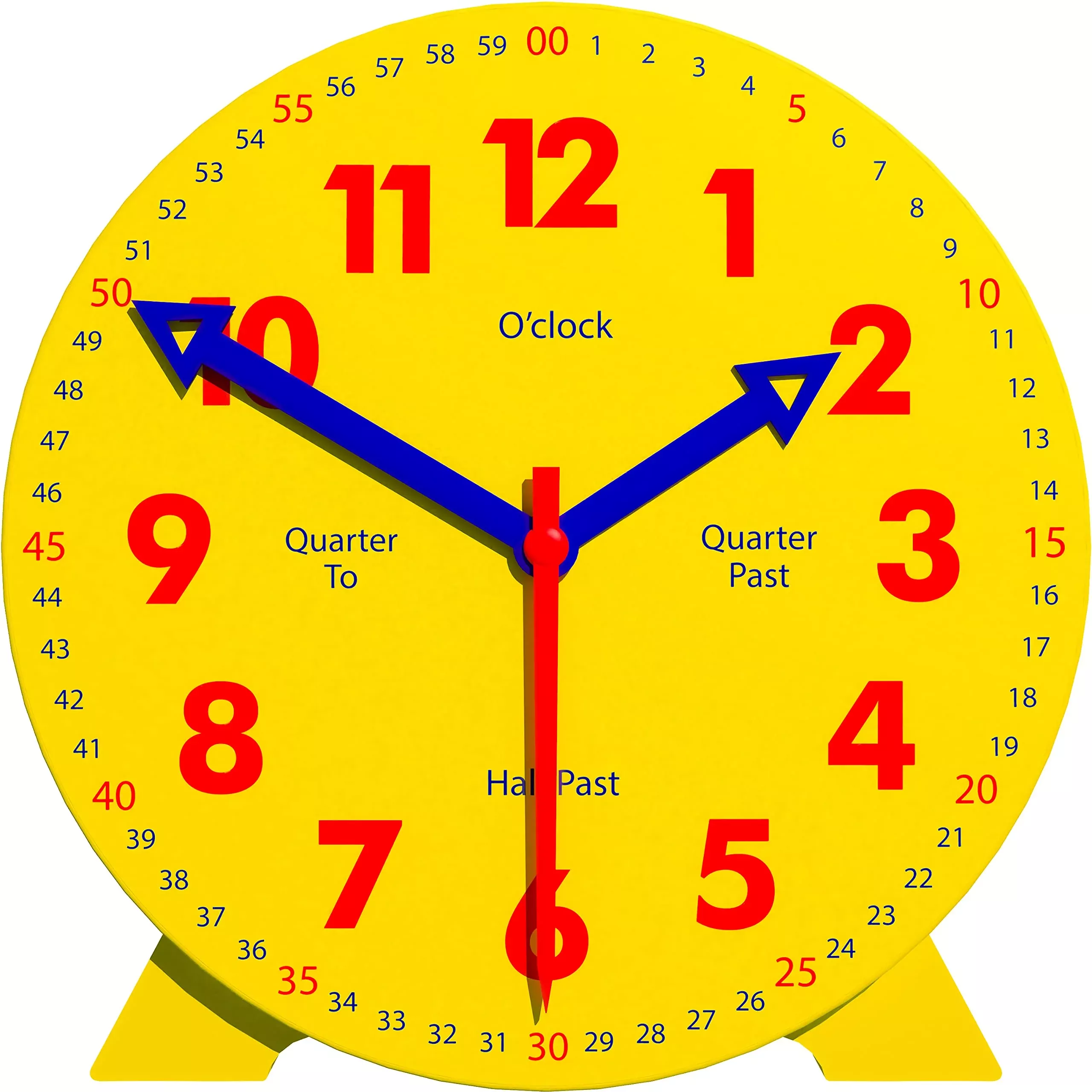WISE HEDGEHOG Kids Learning Clock - 4" Handheld Analog, Plastic, Yello
