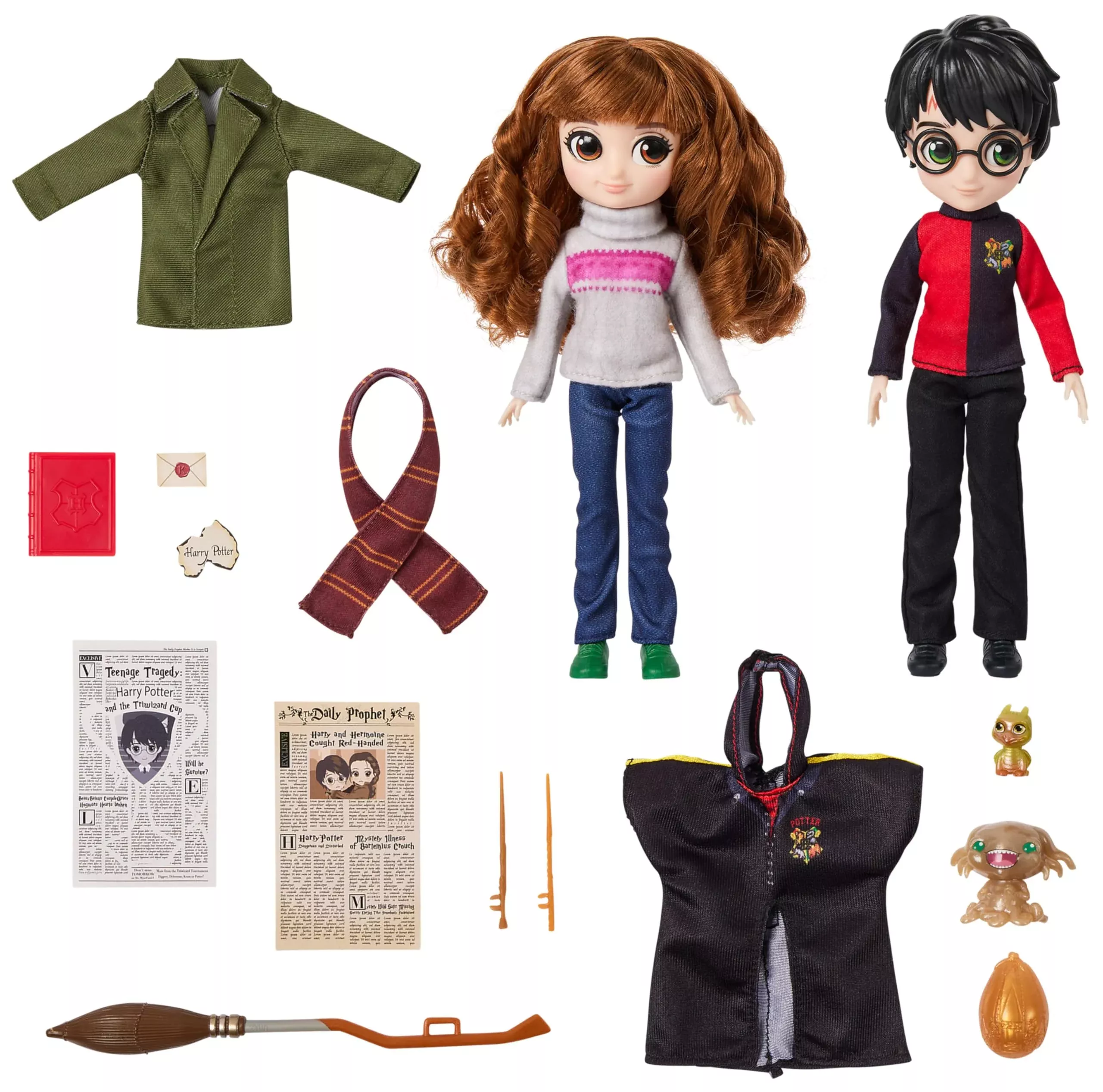 Wizarding World Harry and Hermione Gift Set with 2 Dolls and Accessories