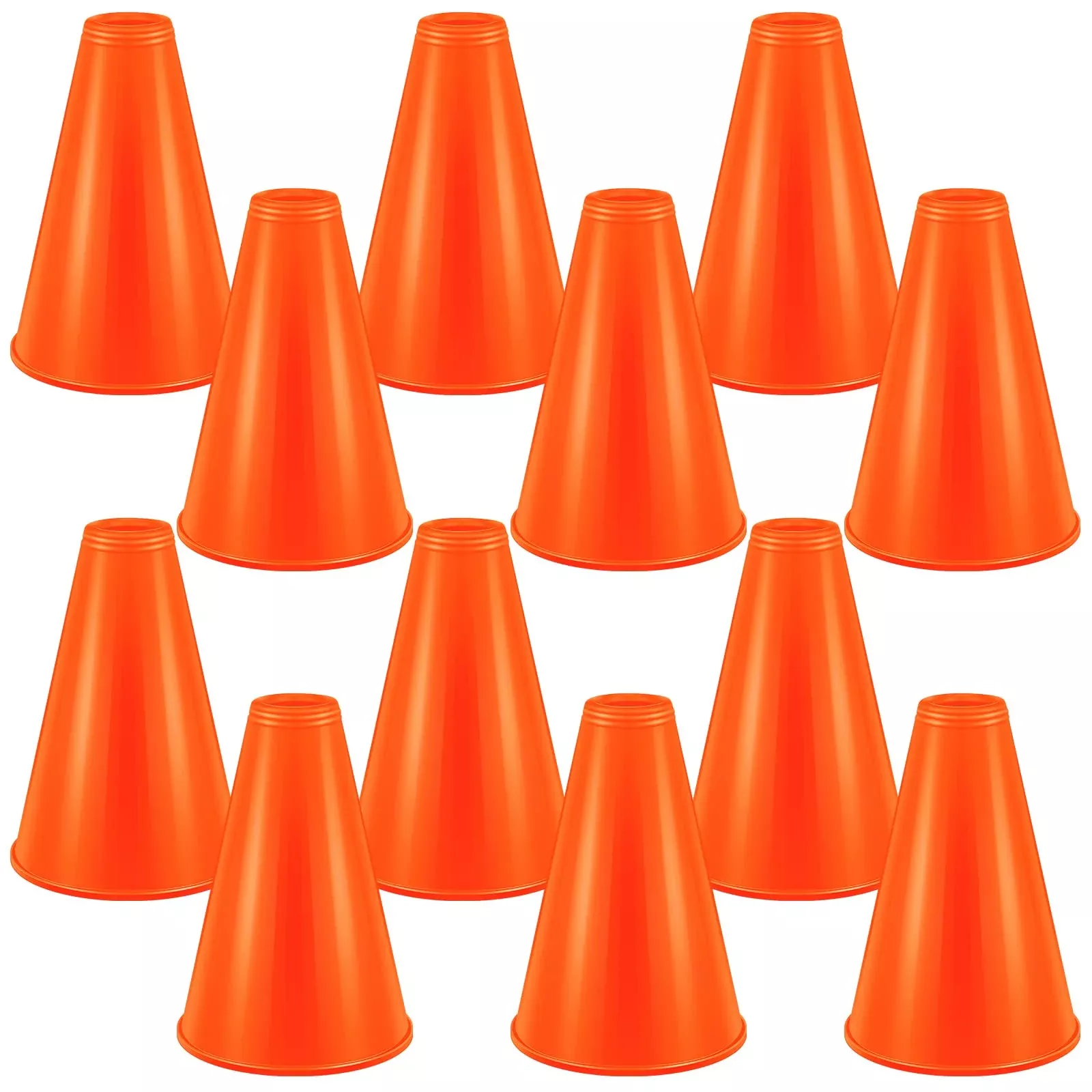 Woanger Red Megaphone Set for Parties, 12 Pack, 19.5 x