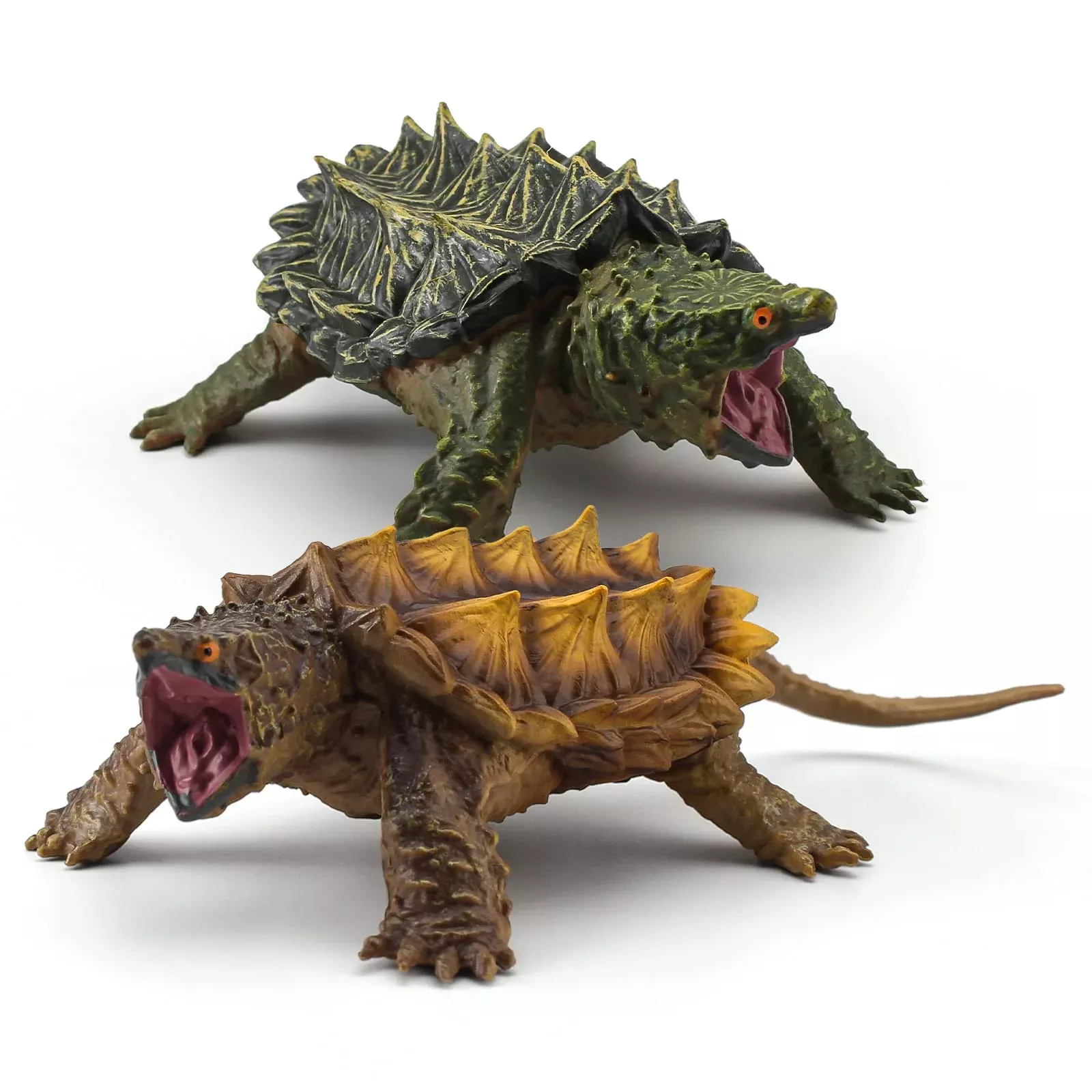 WONWONTOYS Snapping Turtle Model - 2pcs Realistic Tortoise Figures, Da