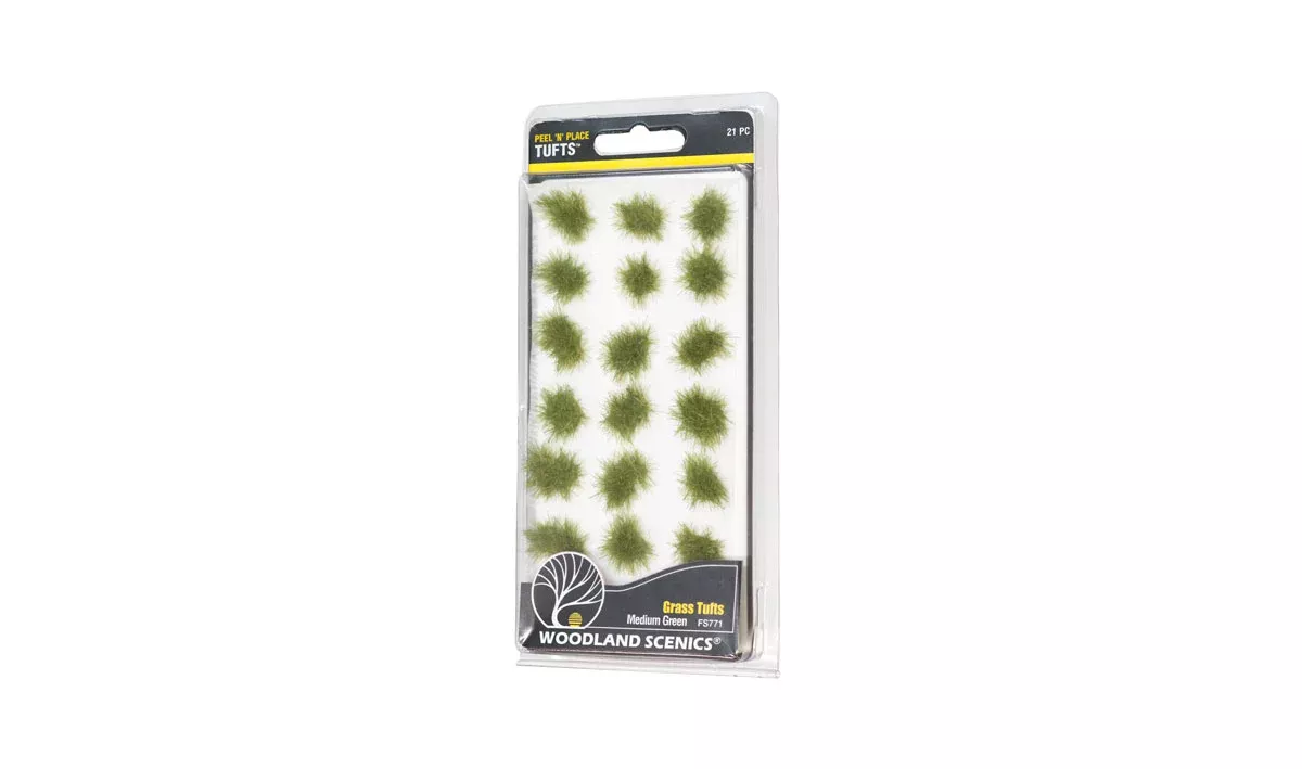 Woodland FS771 Peel 'n' Place Medium Green Grass Tufts