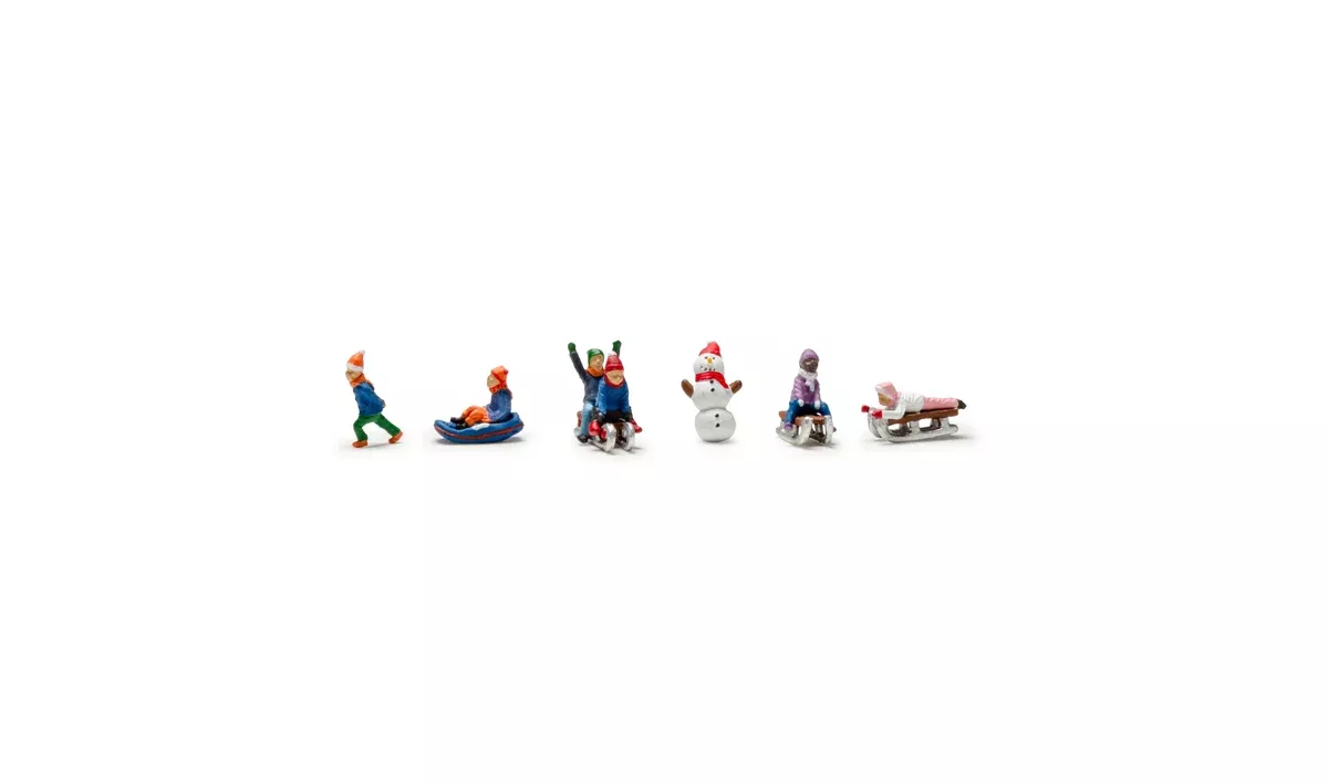 Woodland Scenics A1966 HO Scale Figures - Children Sledding