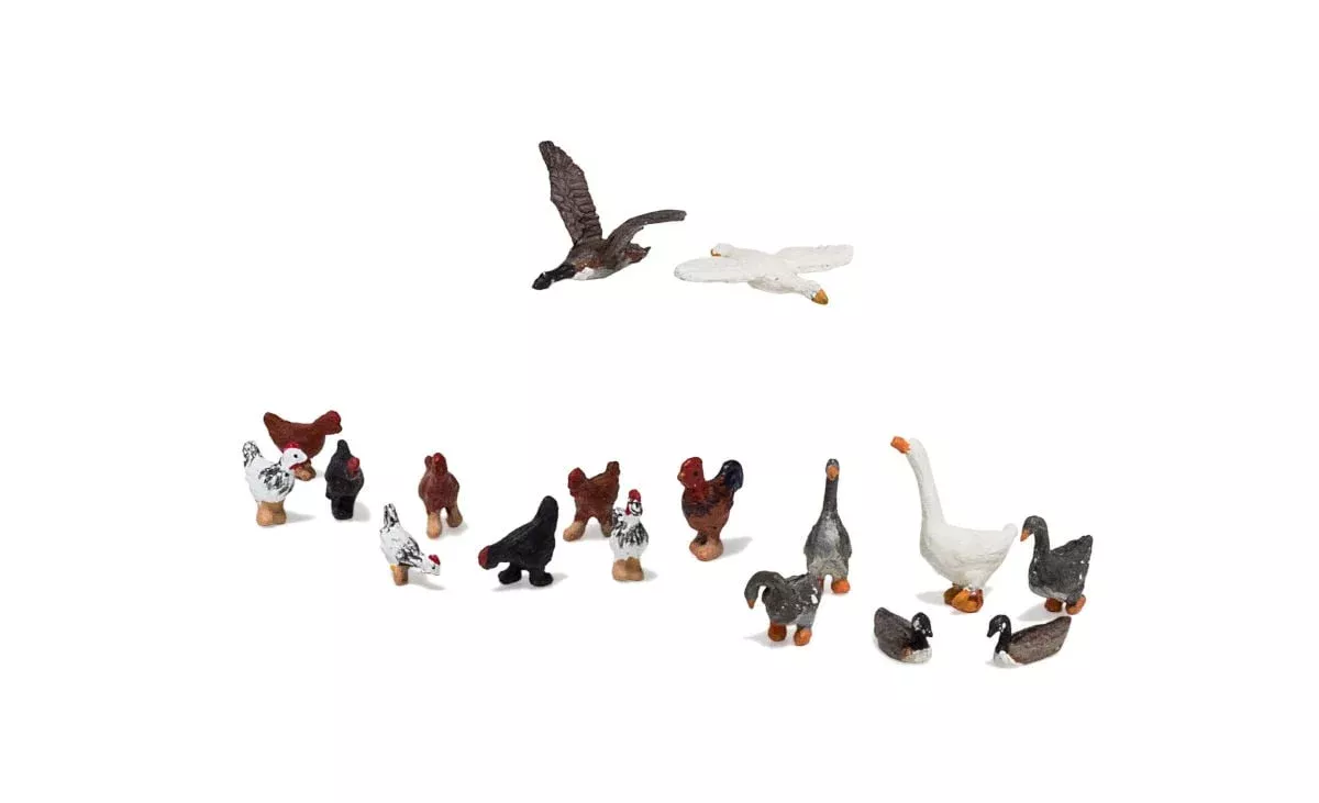 Woodland Scenics A1968 HO Scale Figures - Geese and Chickens