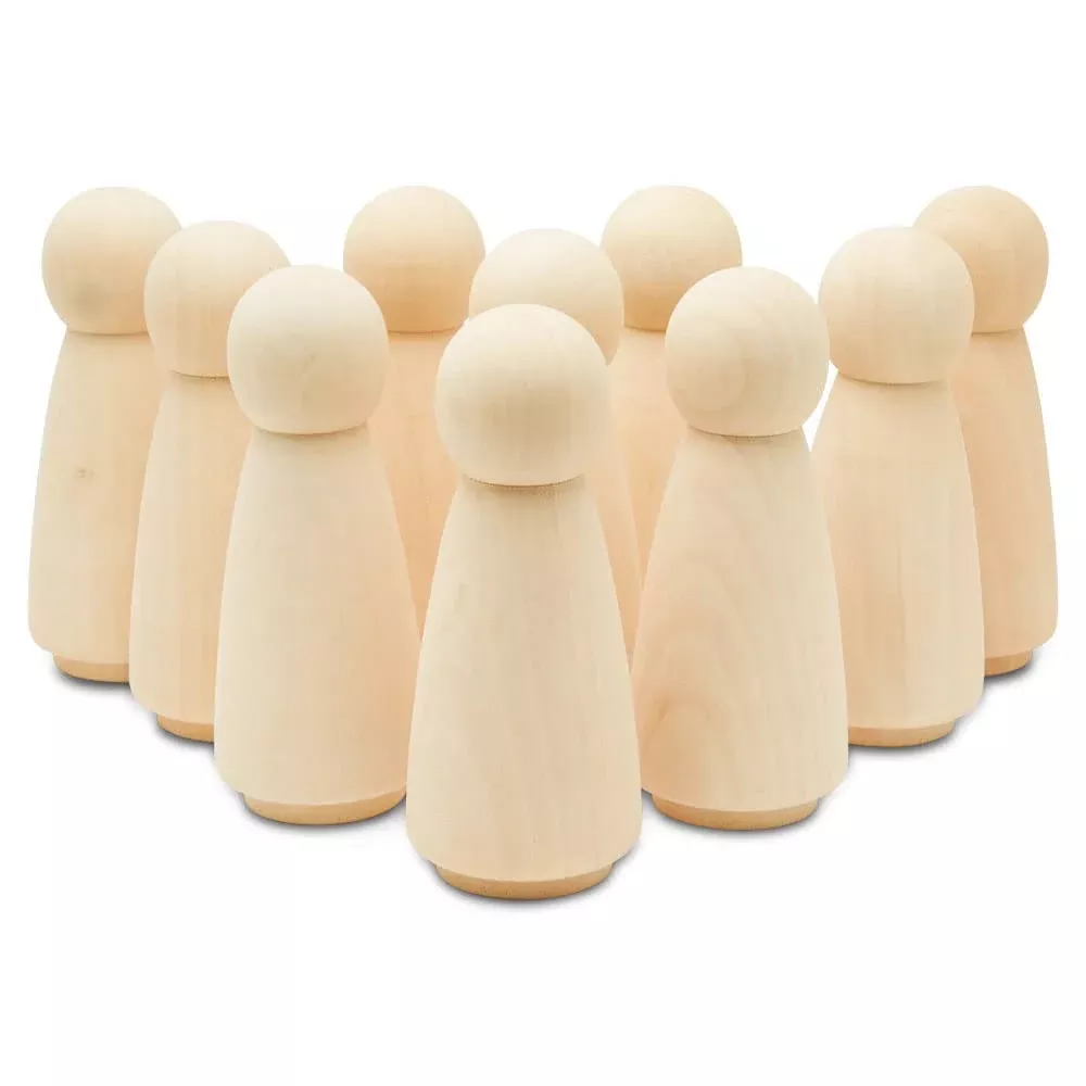 Woodpeckers Jumbo Peg Dolls for Crafts, 5-1/2 Inch, Pack