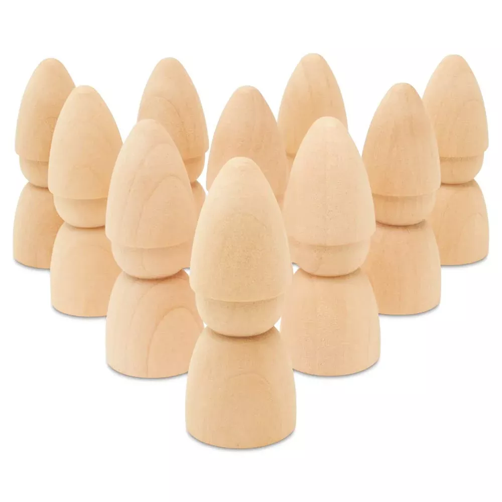 Woodpeckers Wooden Peg Dolls, 2-3/4" Gnome, Pack