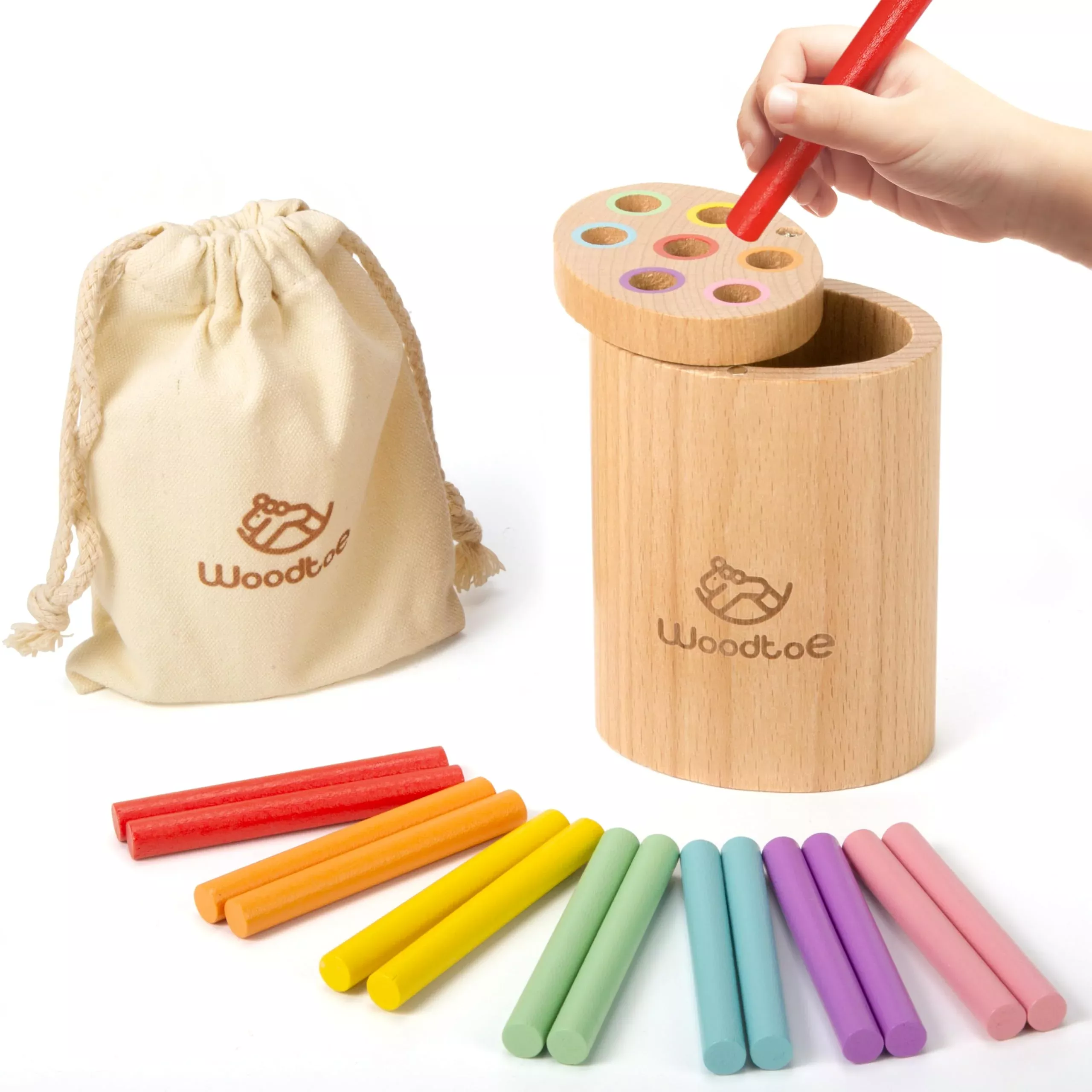 Woodtoe Montessori Sticks Toy for Kids - Multicolor, Medium Size