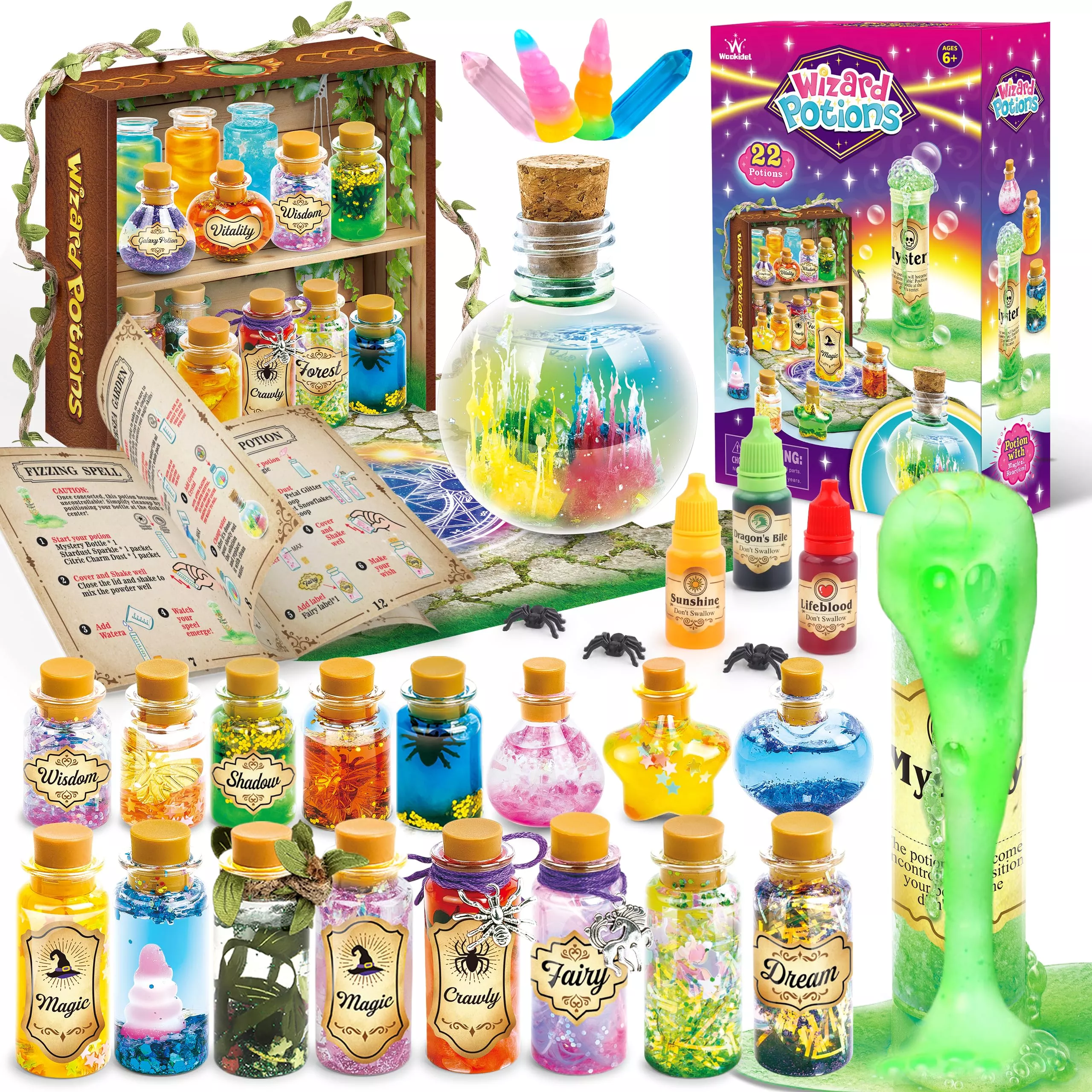 wookidel Fairy Magic Kit for Kids, 22PCS Potion Bottles, 6.